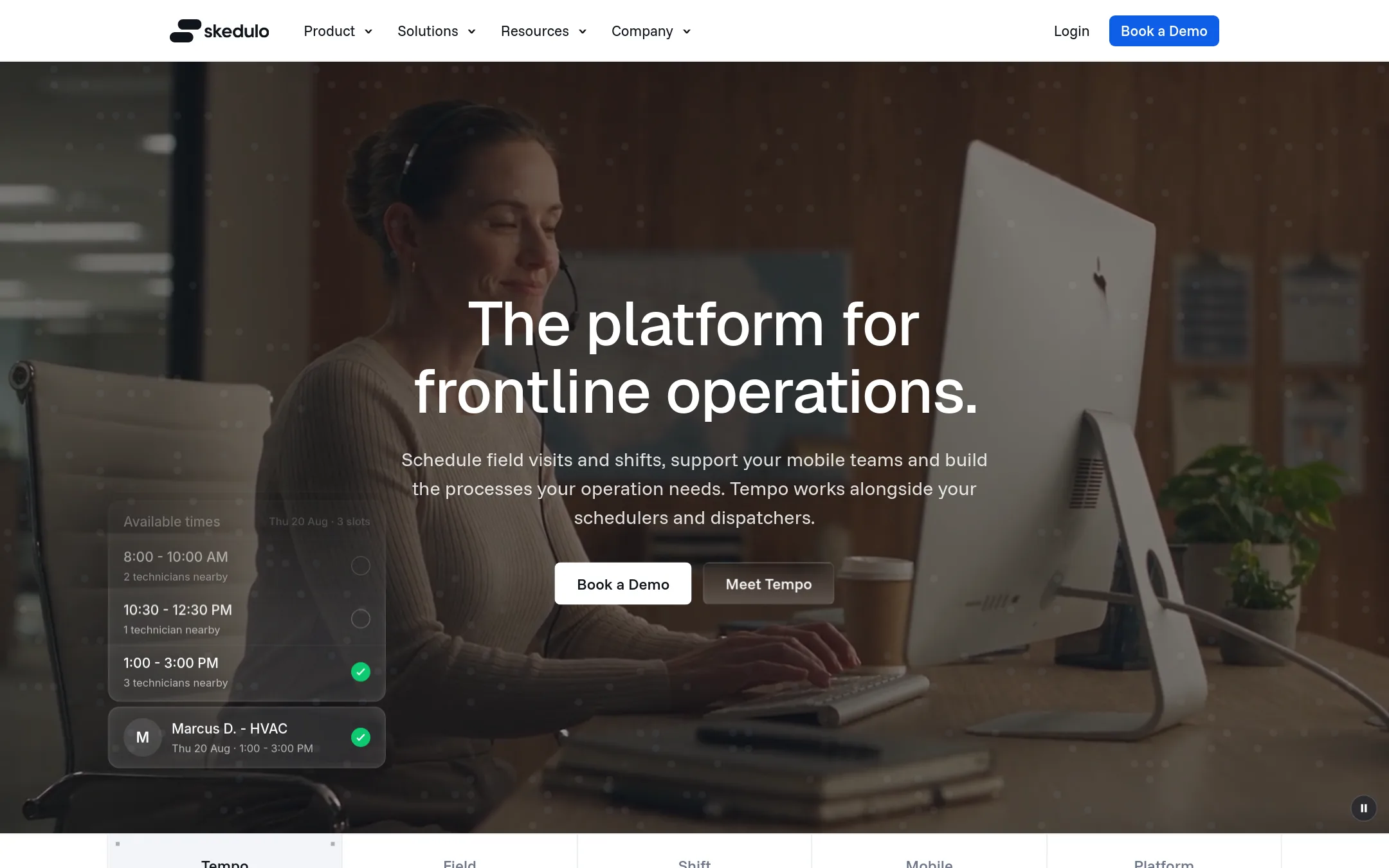Skedulo homepage
