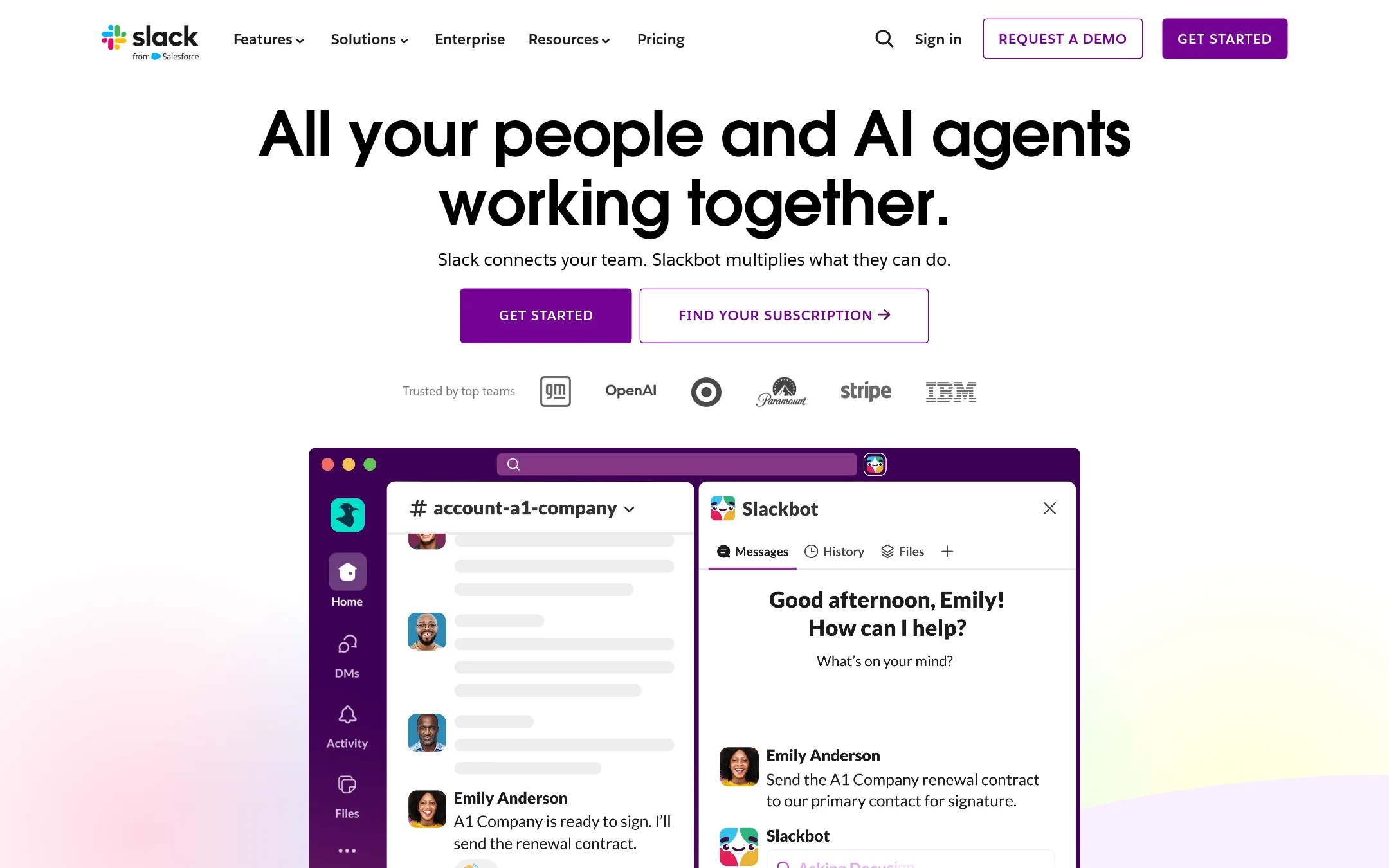 Slack homepage