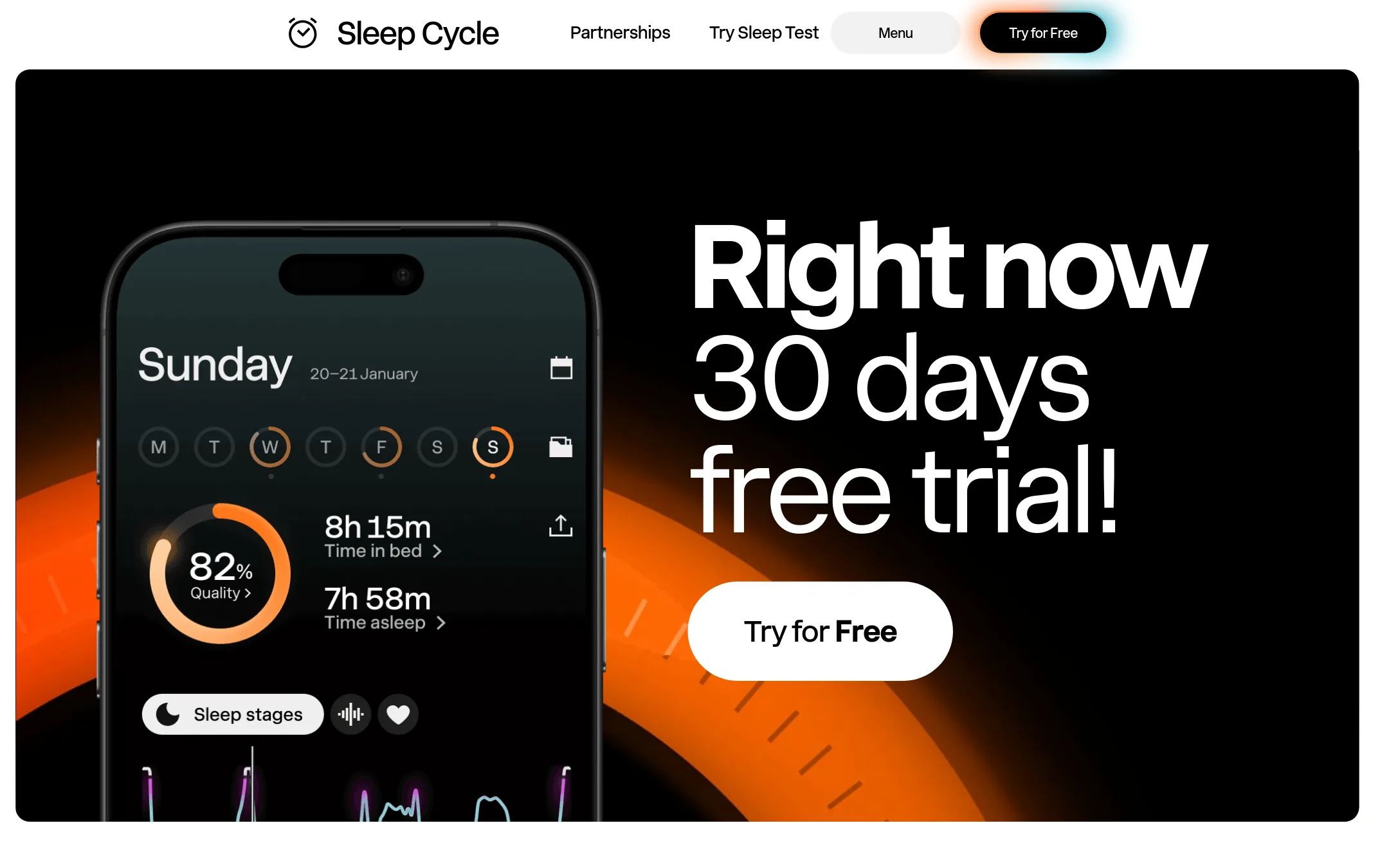 Sleep Cycle homepage