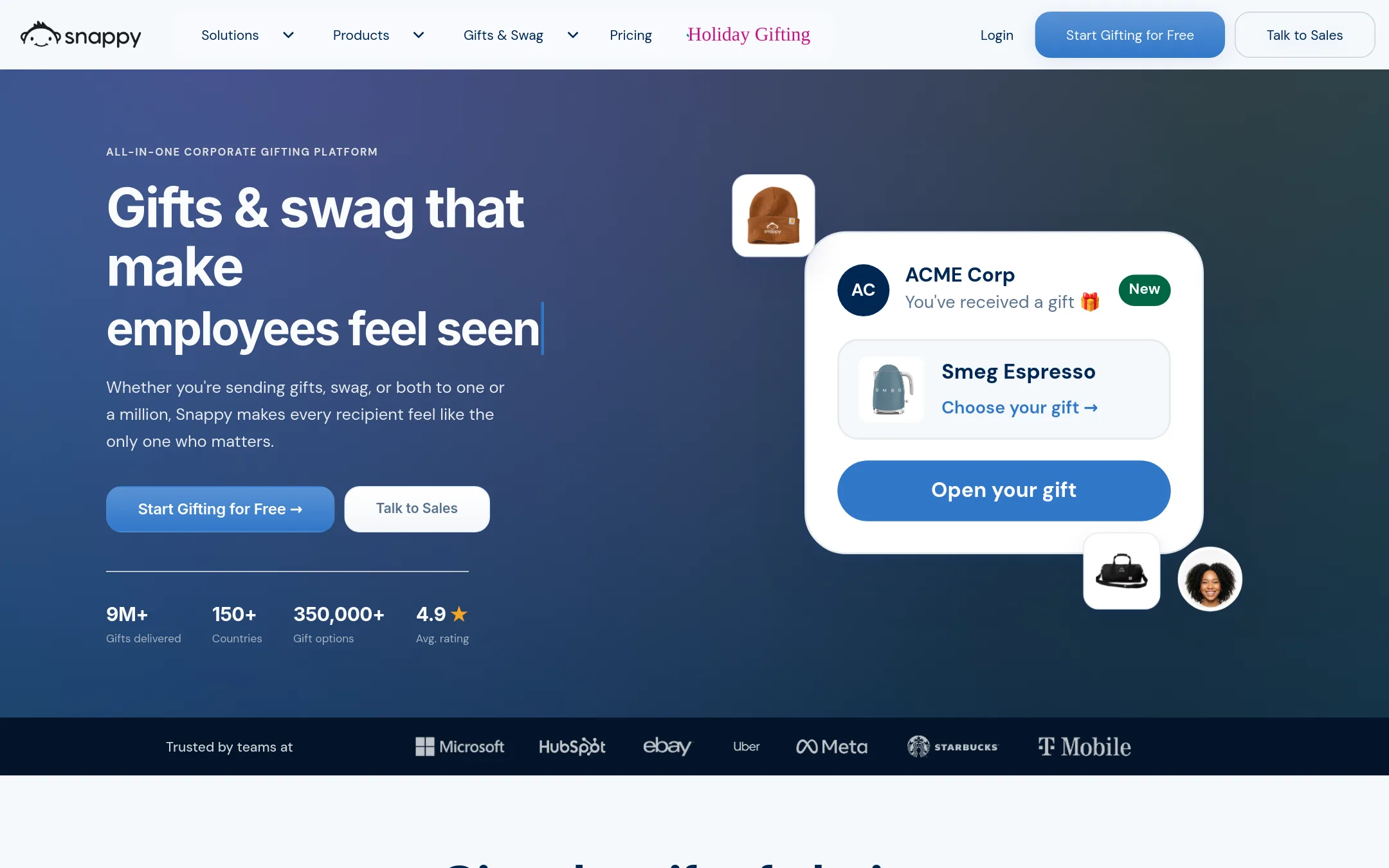 Snappy homepage