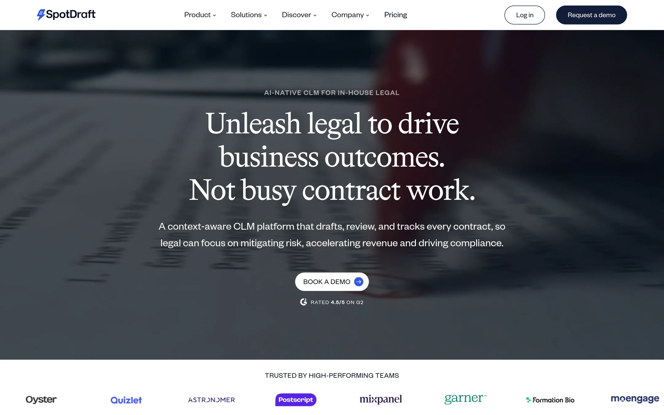 SpotDraft homepage