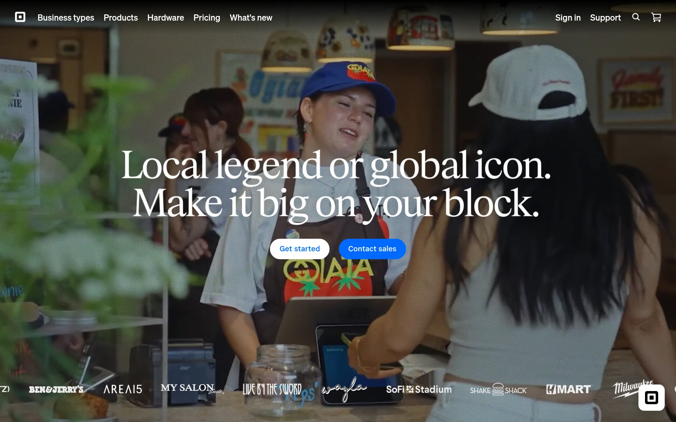 Square homepage
