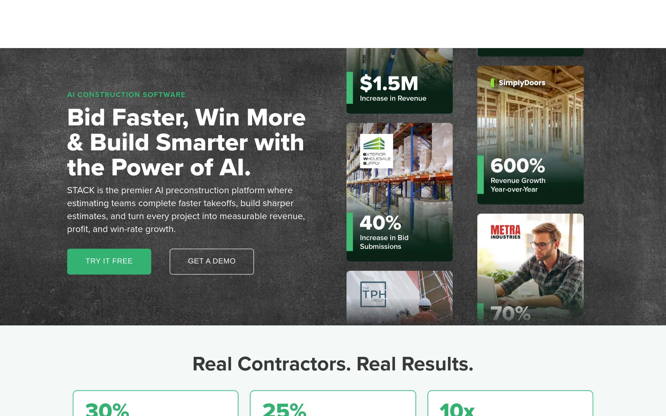 Stack Construction Technologies homepage