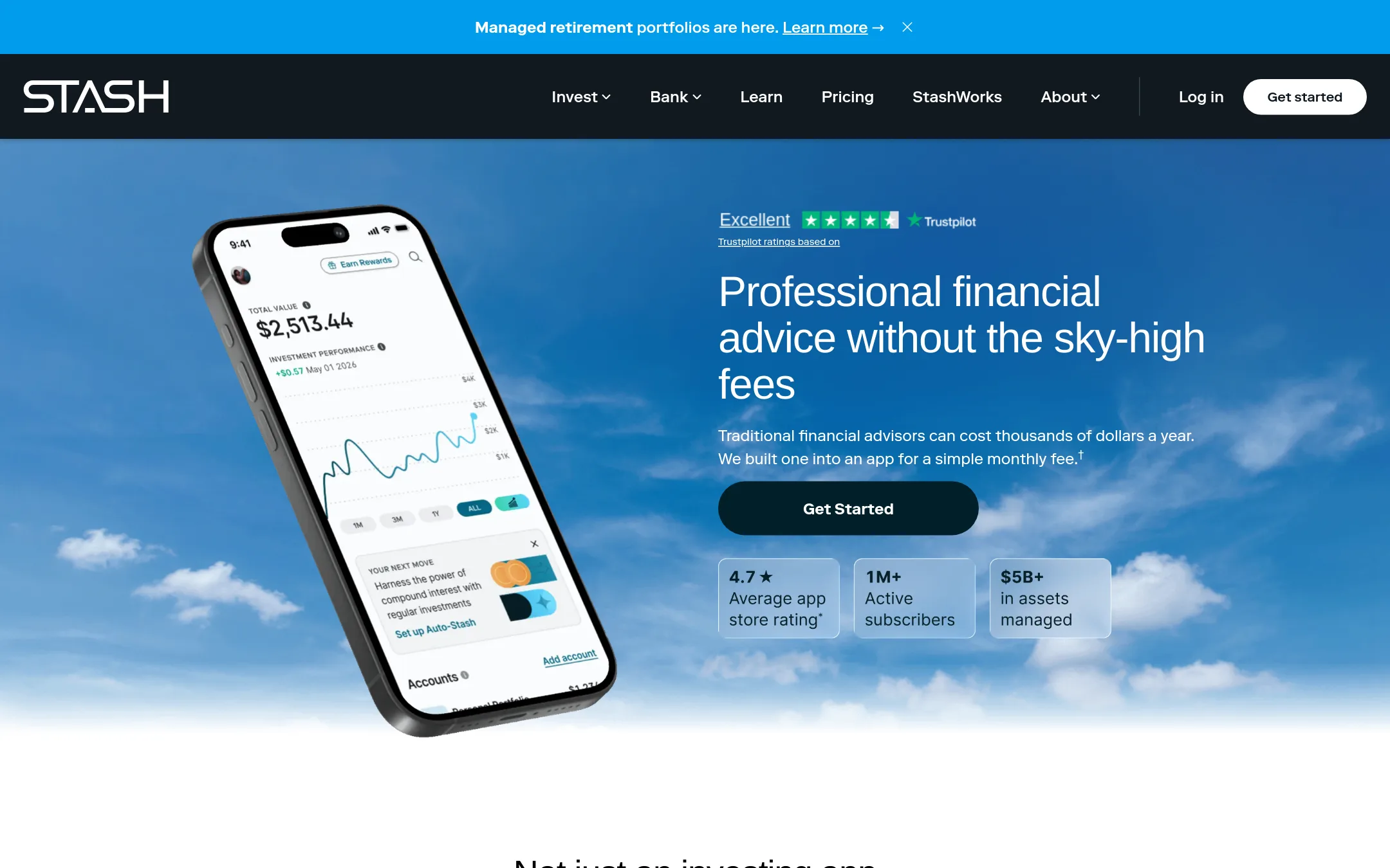 Stash homepage