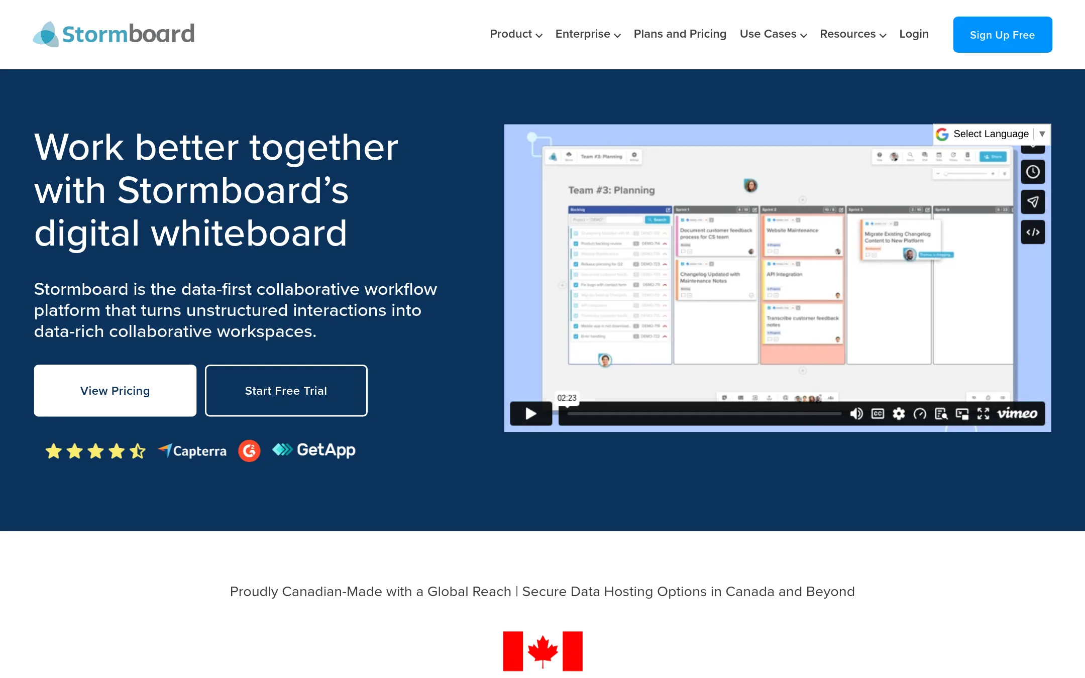 Stormboard homepage