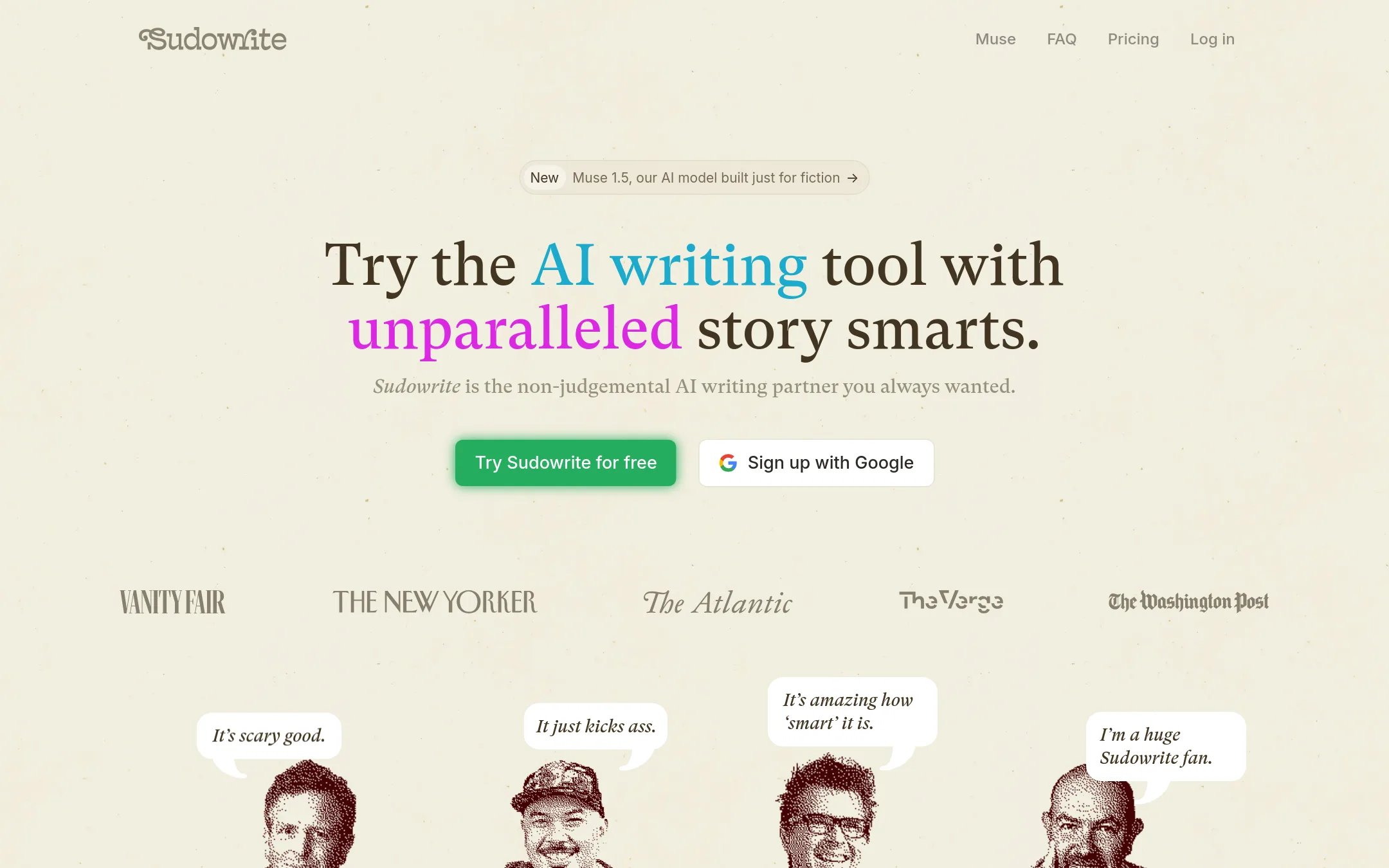 Sudowrite homepage