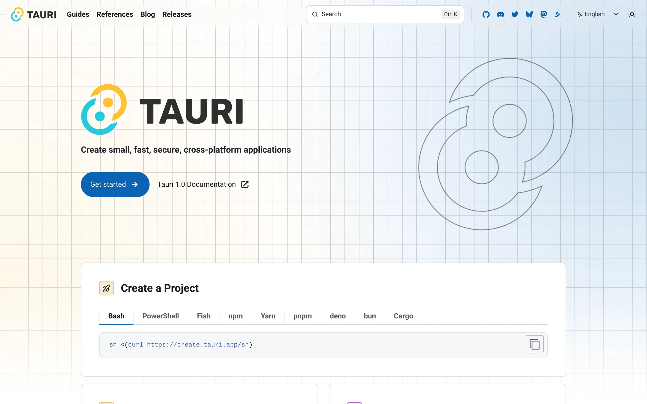 Tauri homepage