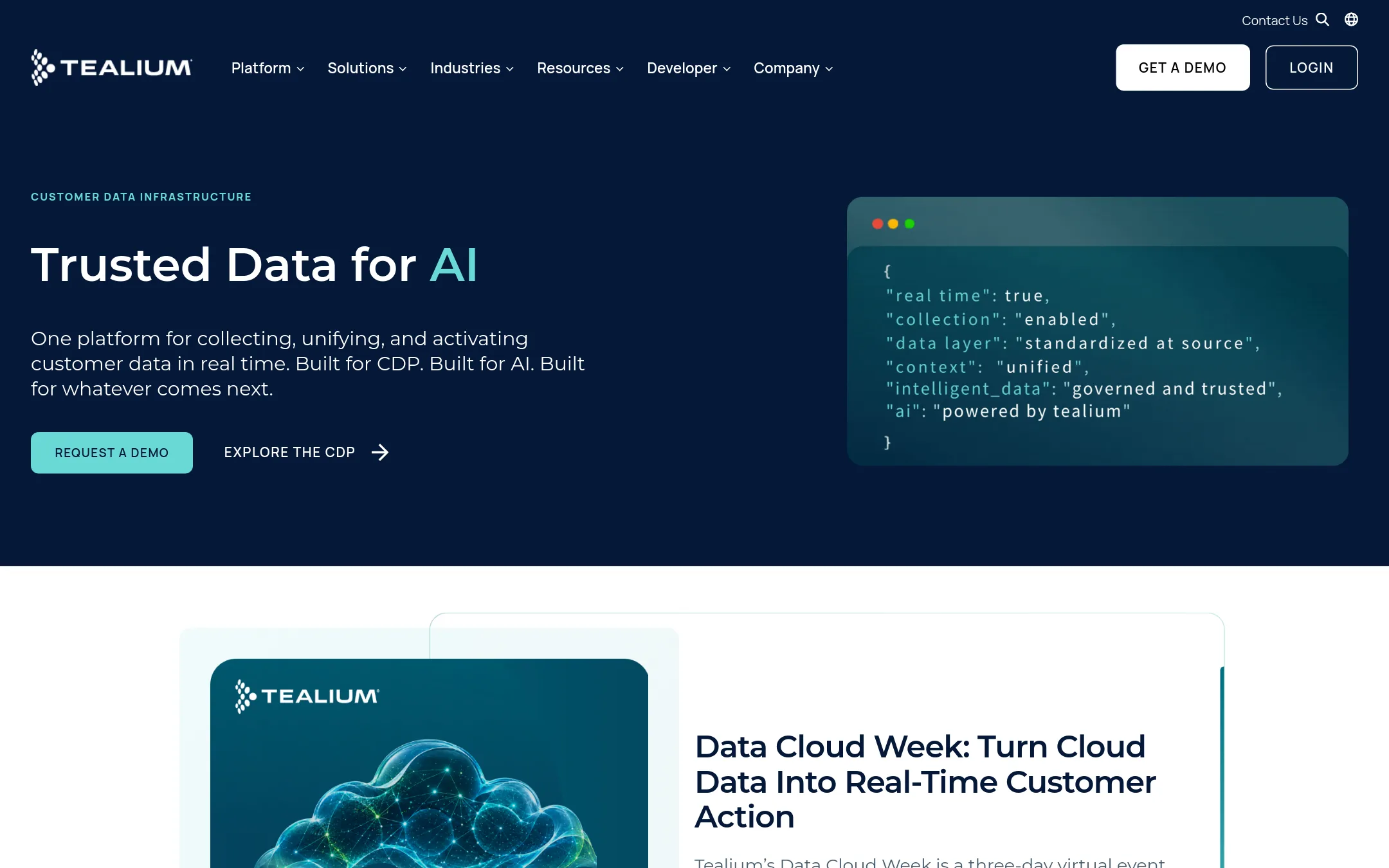 Tealium homepage