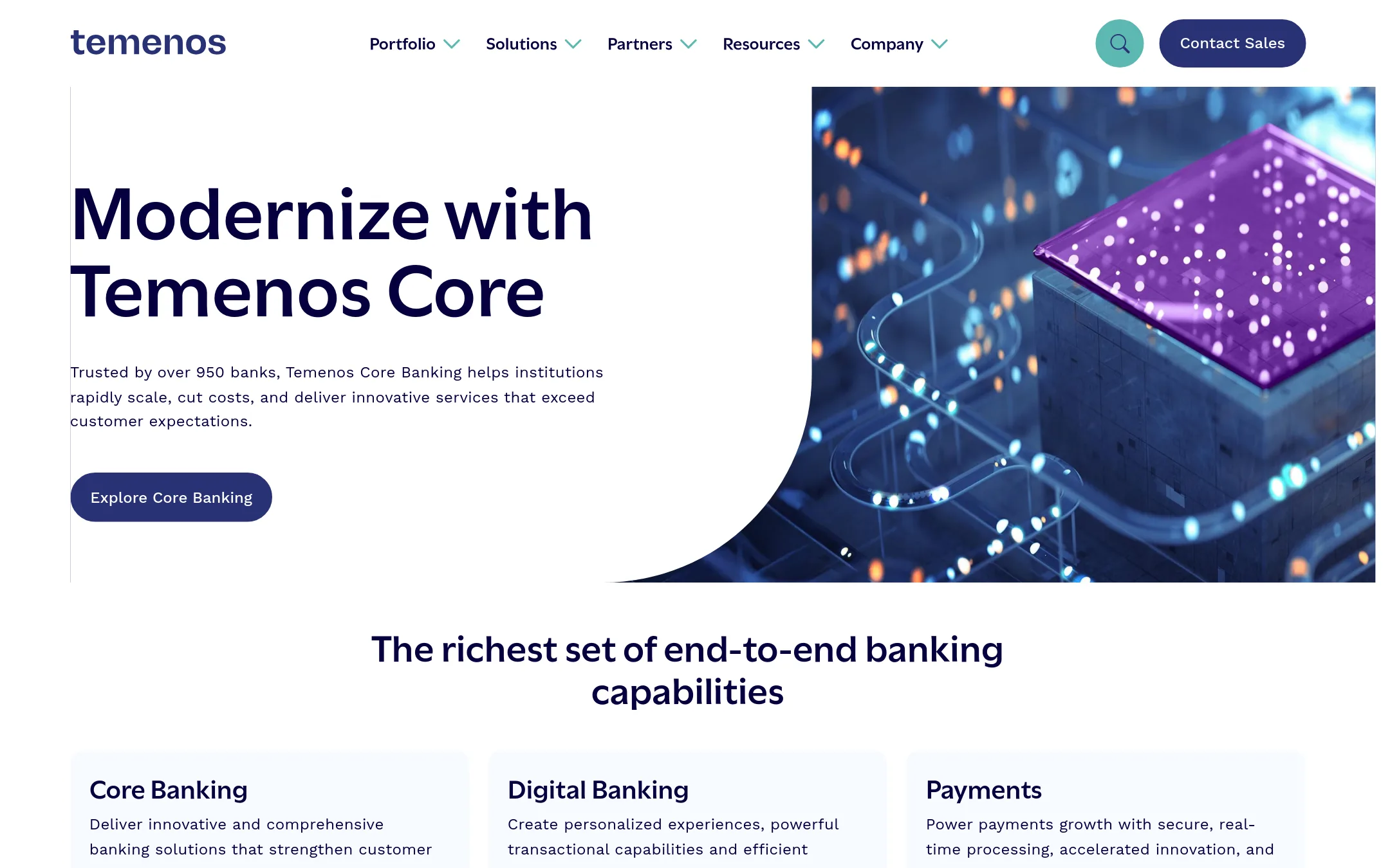 Temenos homepage