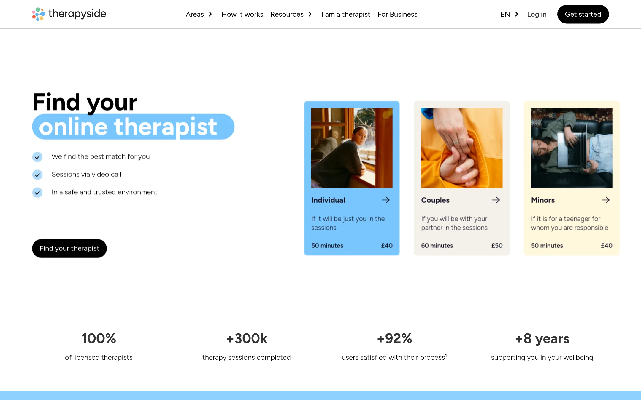 TherapyChat homepage