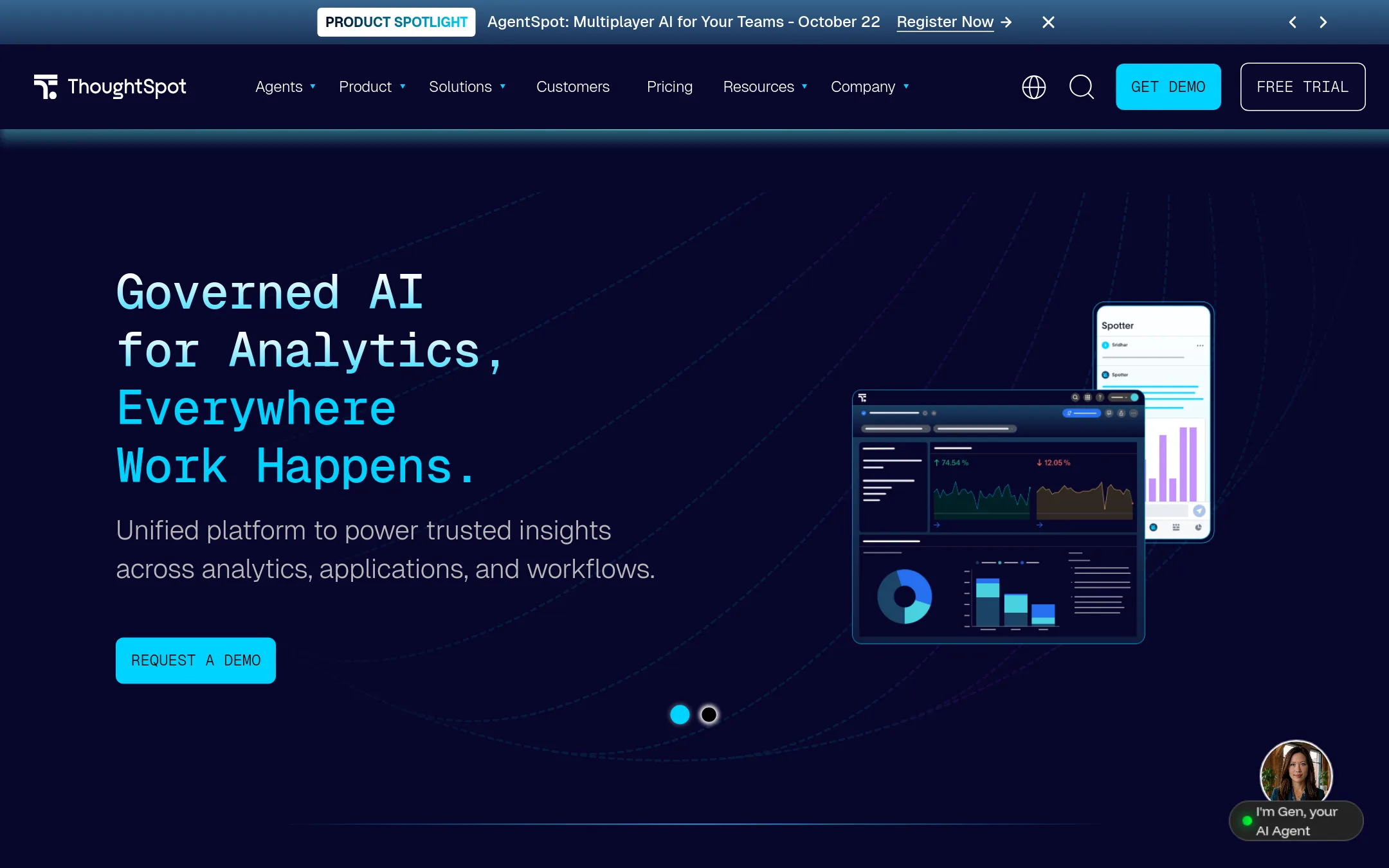 ThoughtSpot homepage