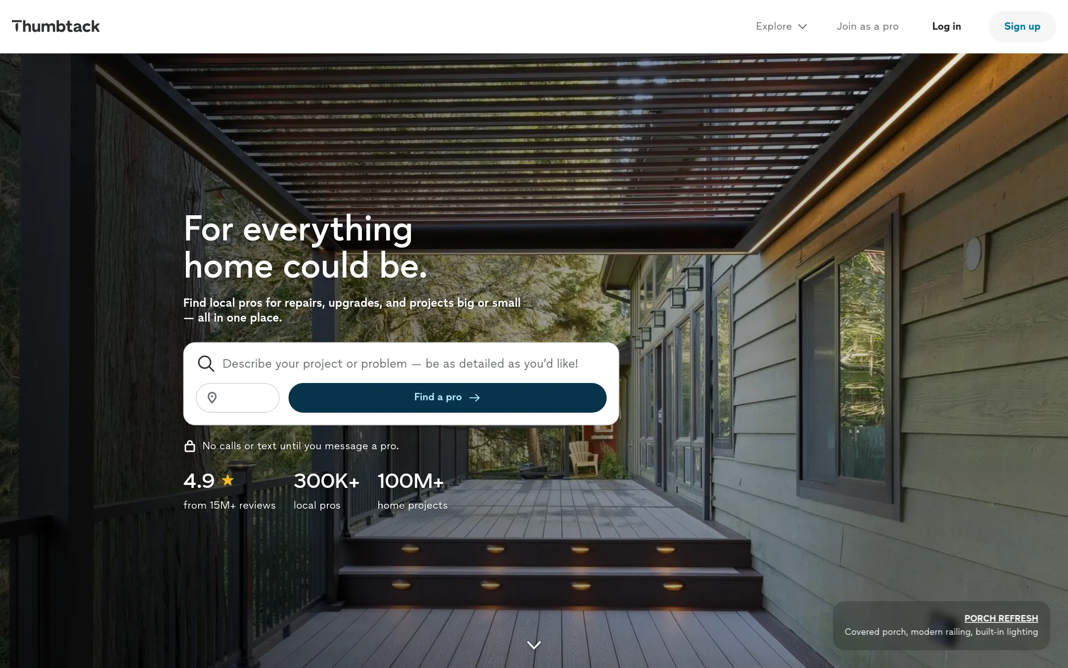 Thumbtack homepage