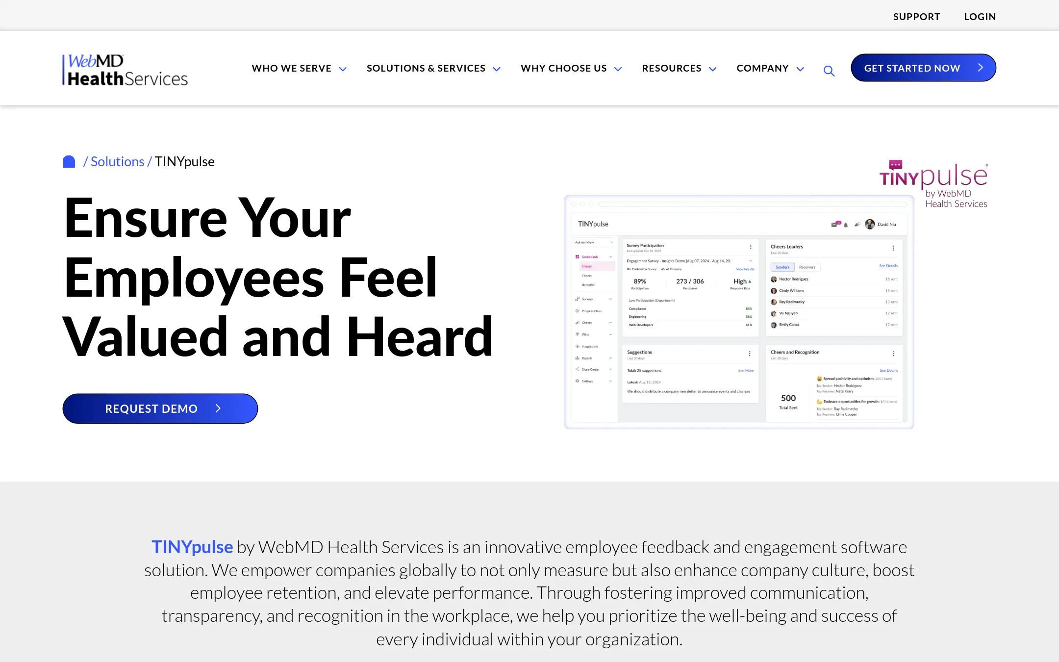 TINYpulse homepage