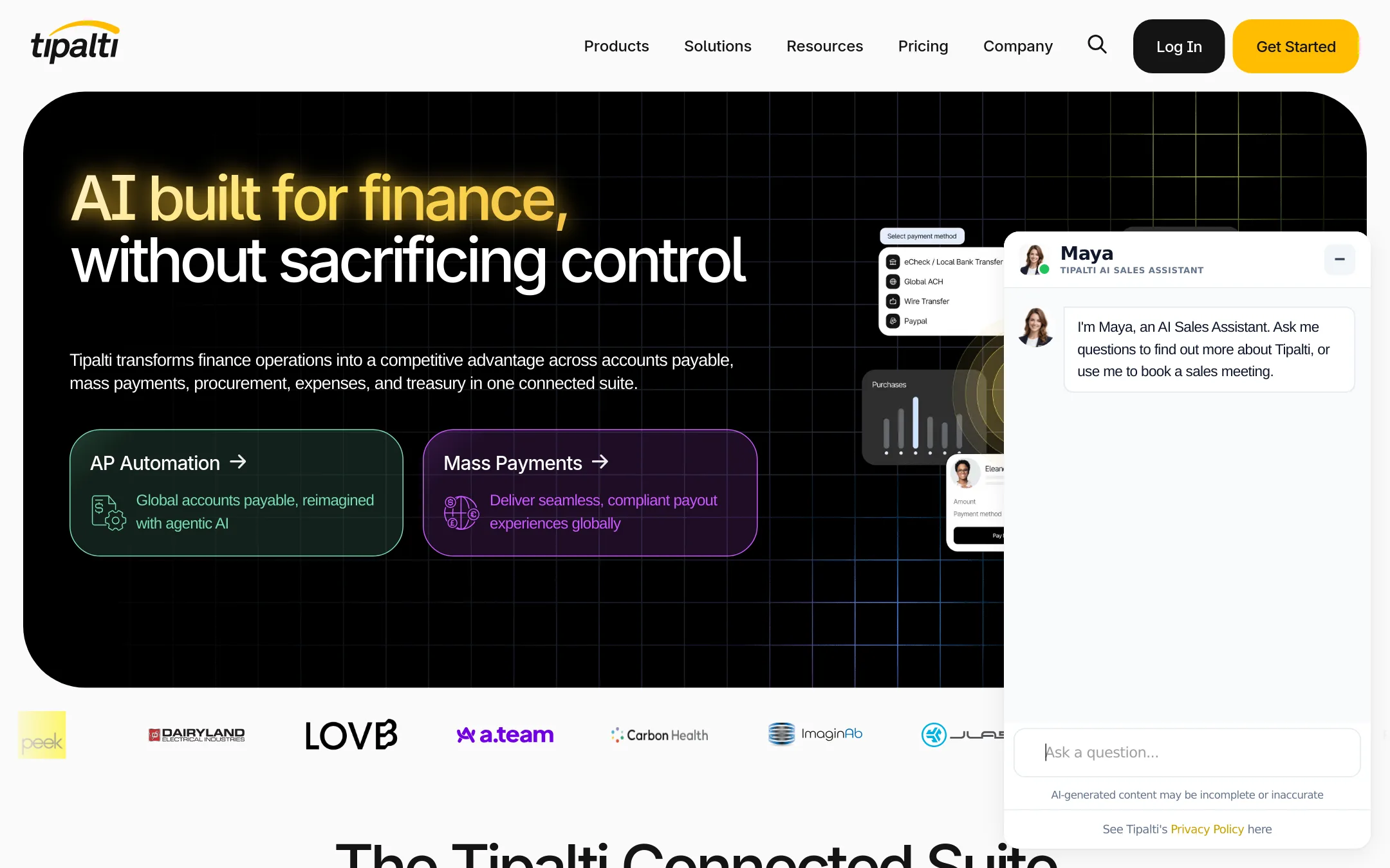 Tipalti homepage