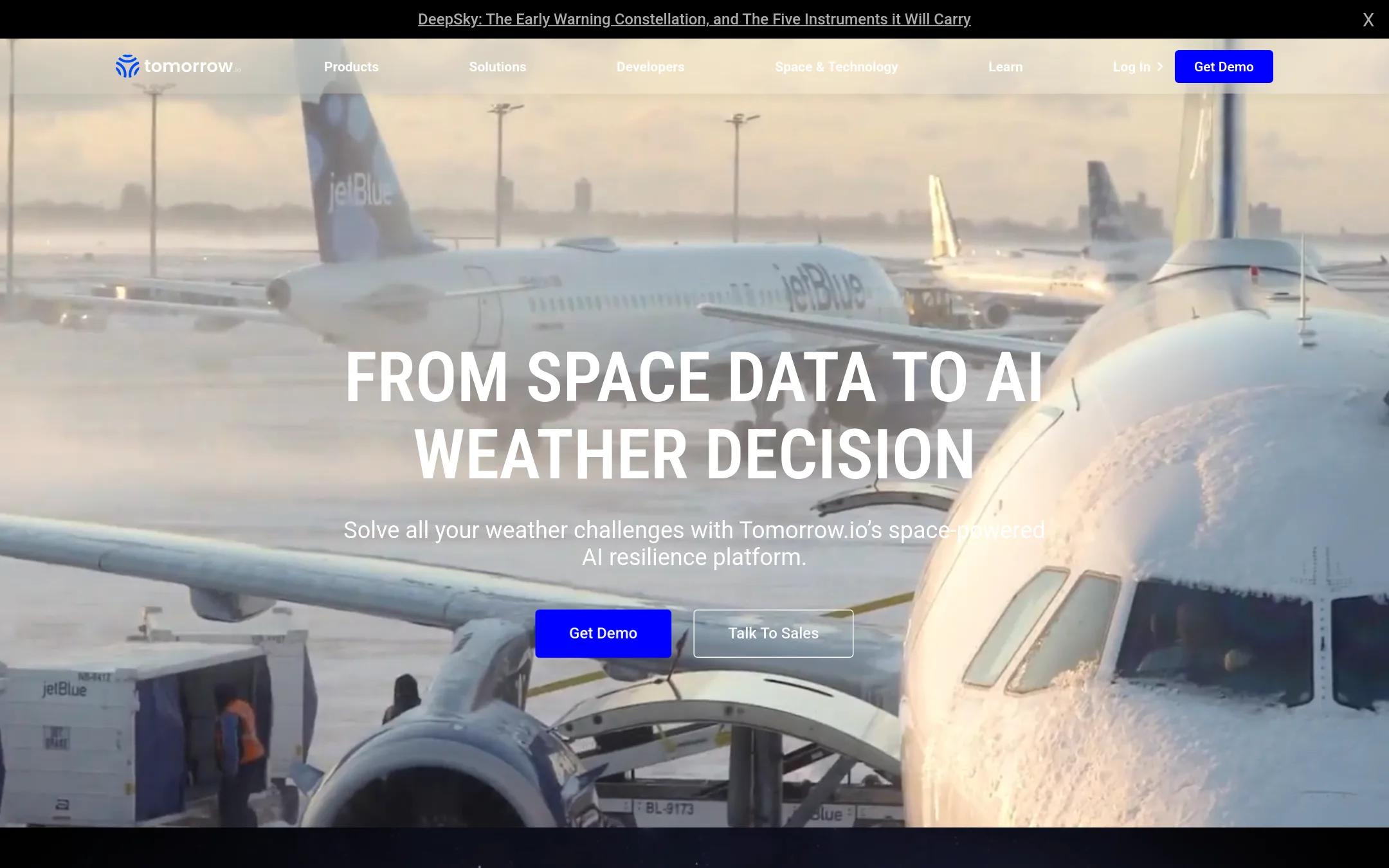 Tomorrow.io homepage