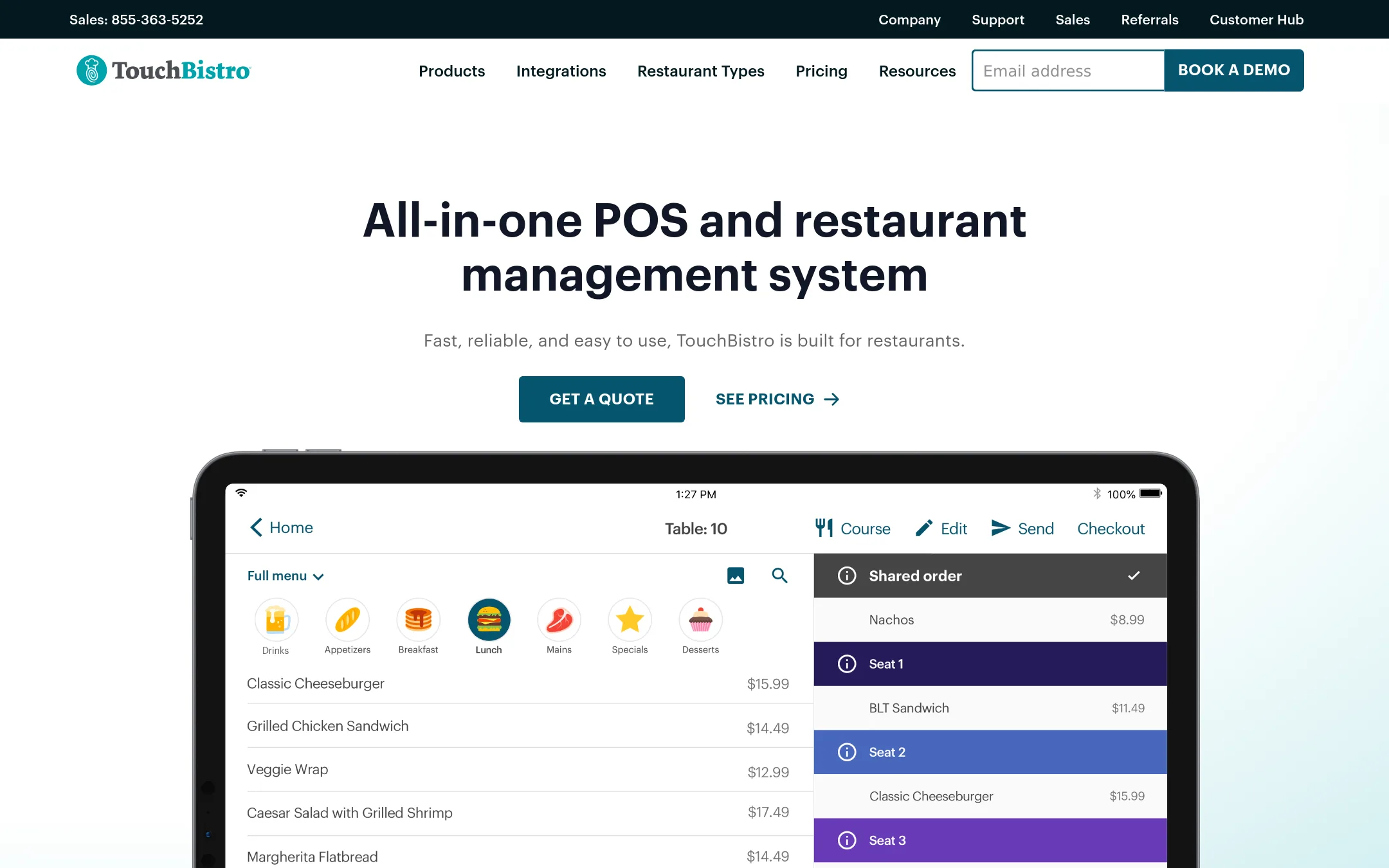 TouchBistro homepage