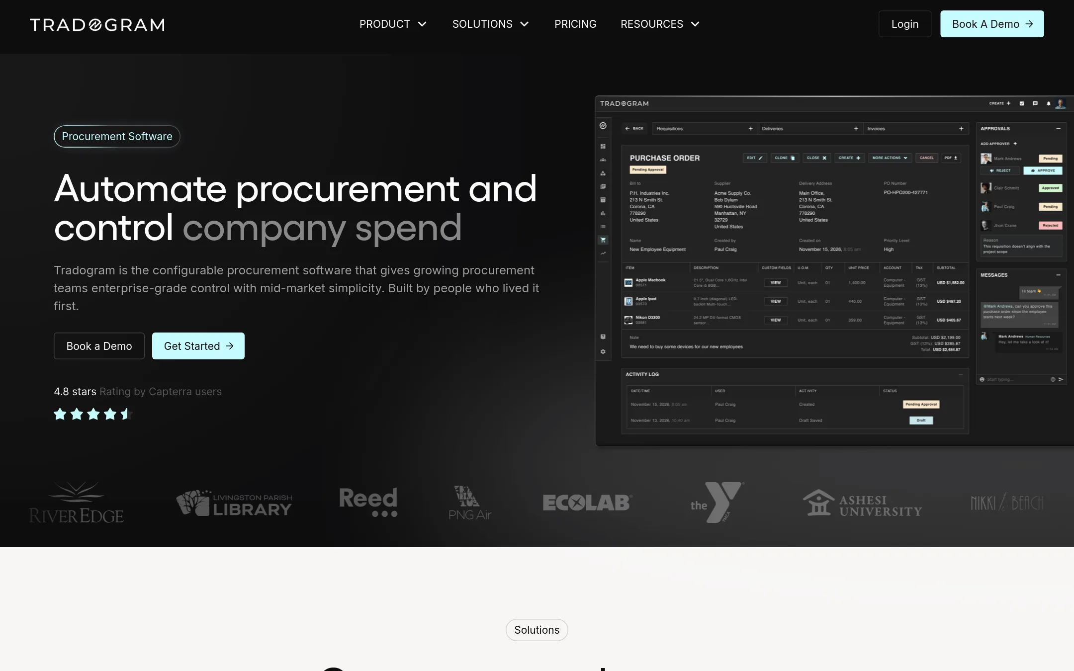 Tradogram homepage