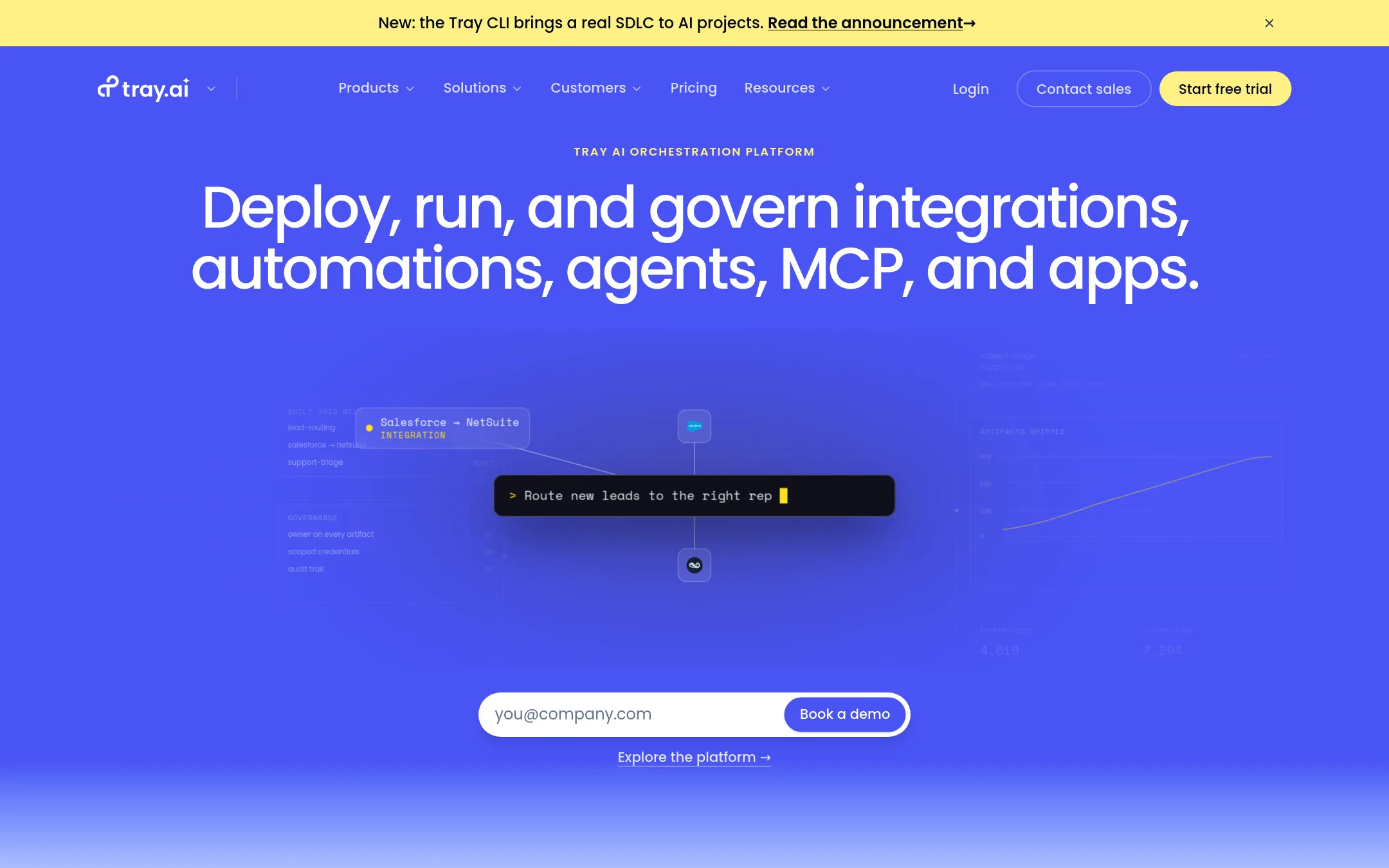 Tray.io homepage