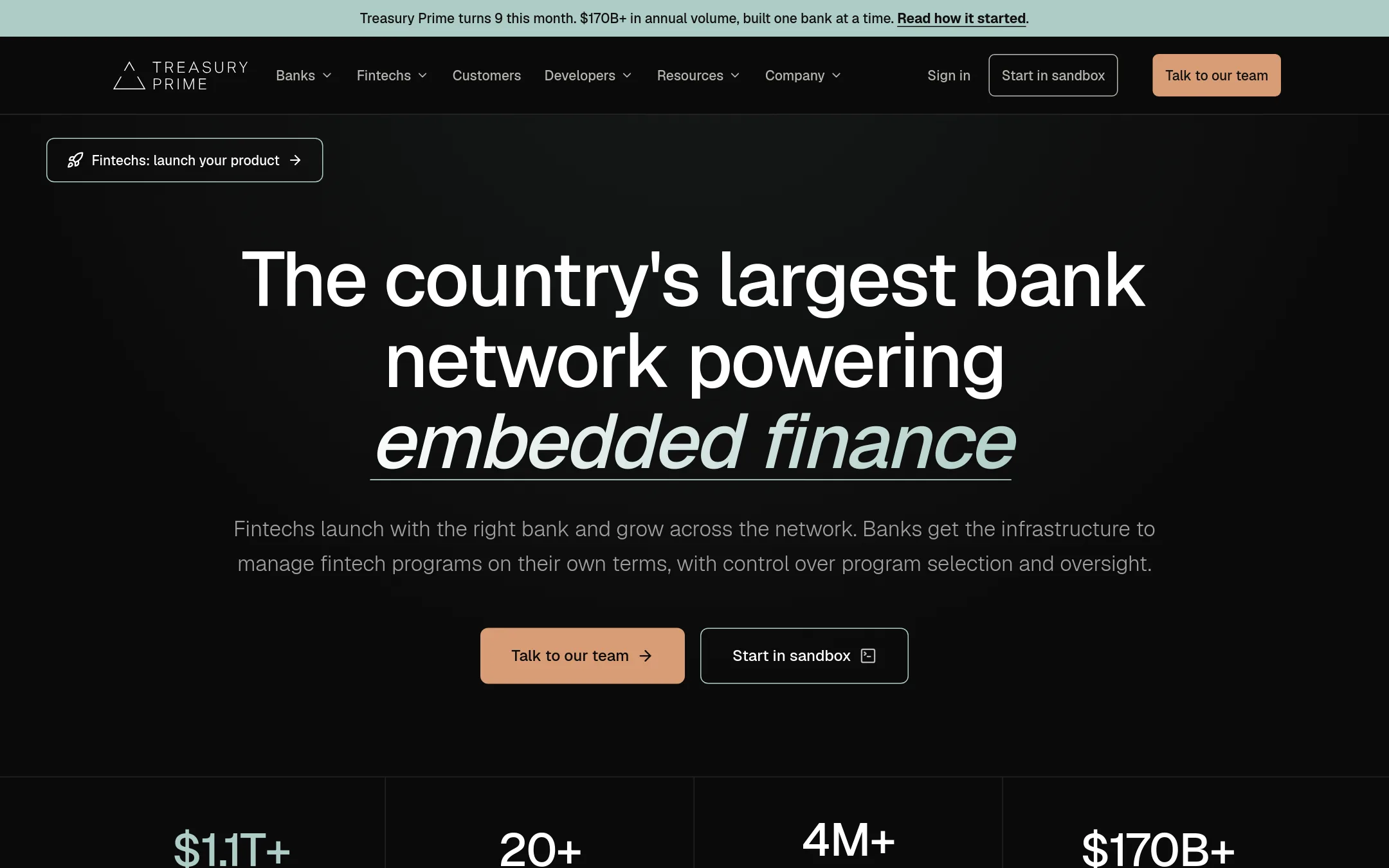 Treasury Prime homepage