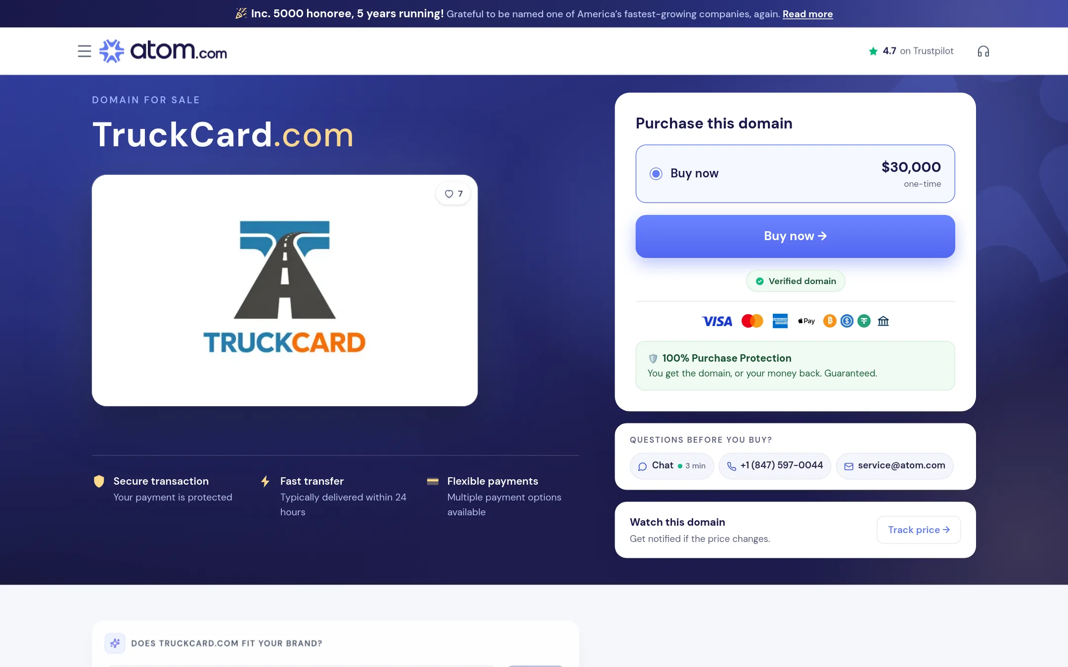 TruckCard homepage
