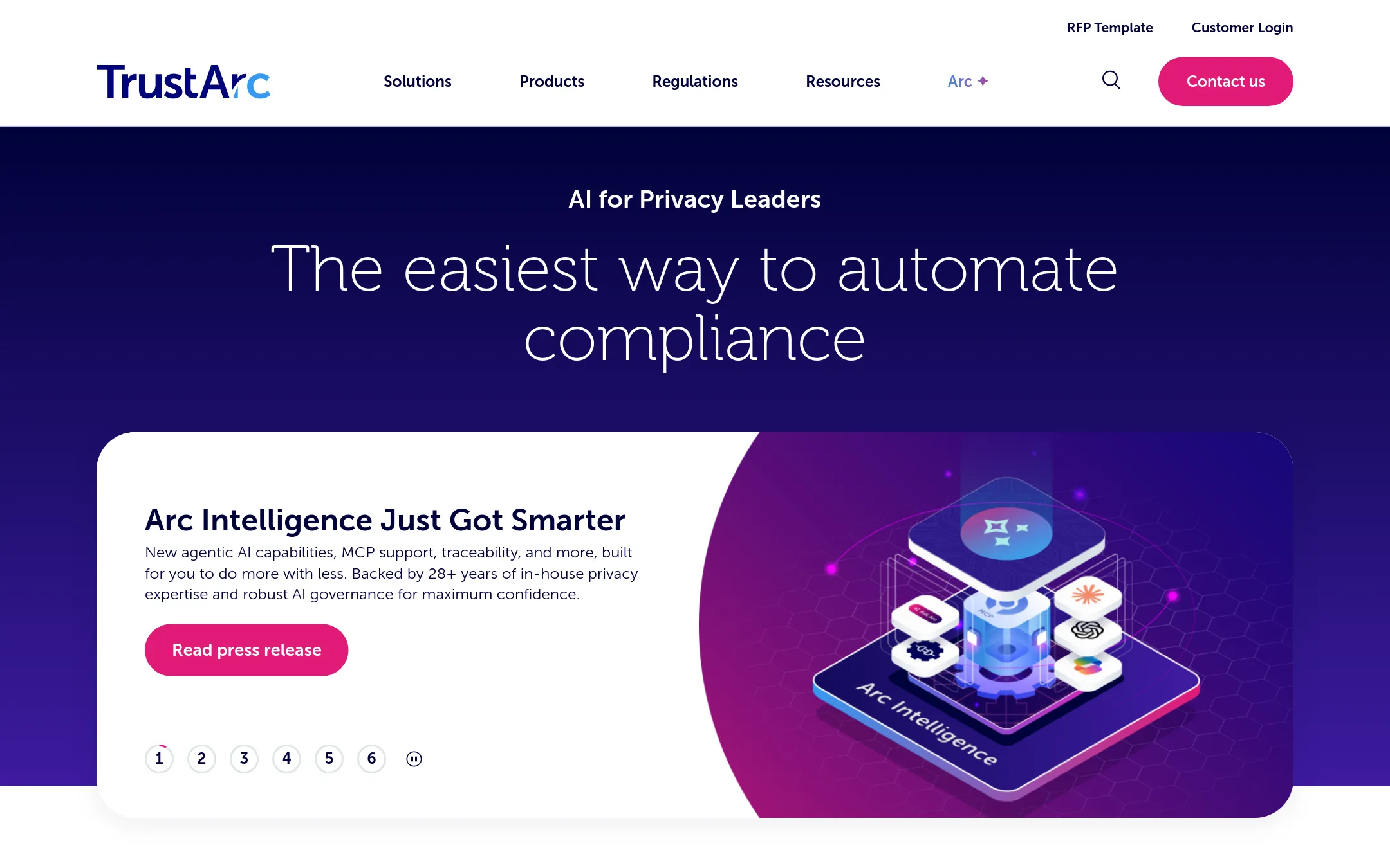 TrustArc homepage
