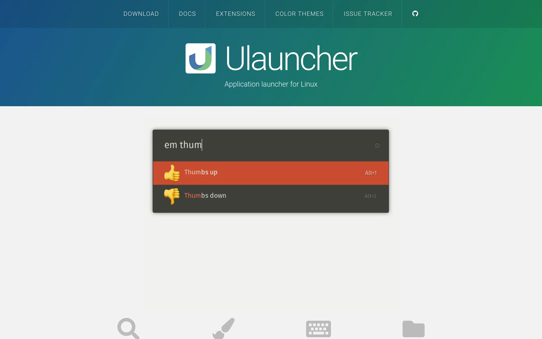 Ulauncher homepage