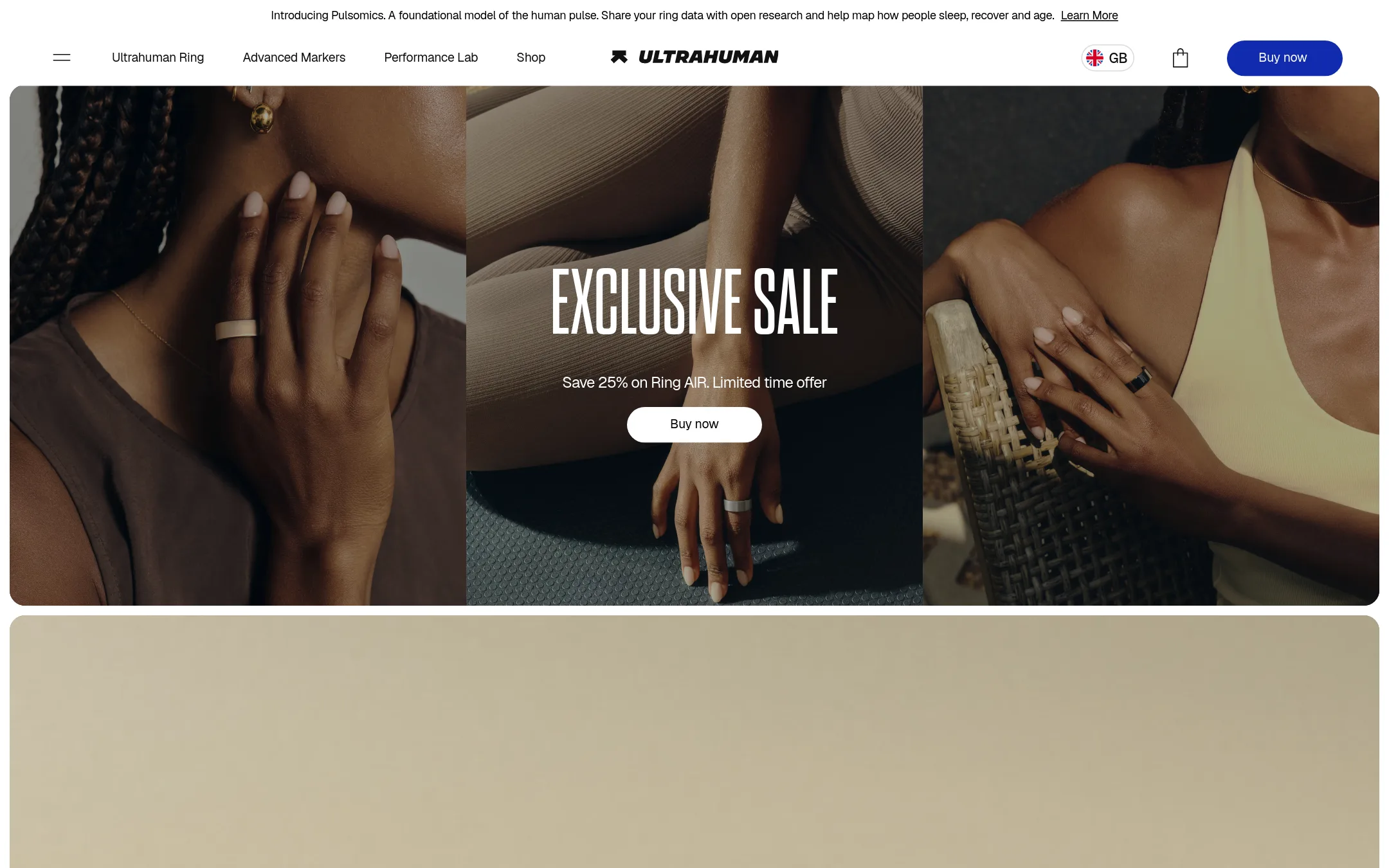 Ultrahuman Ring Air homepage