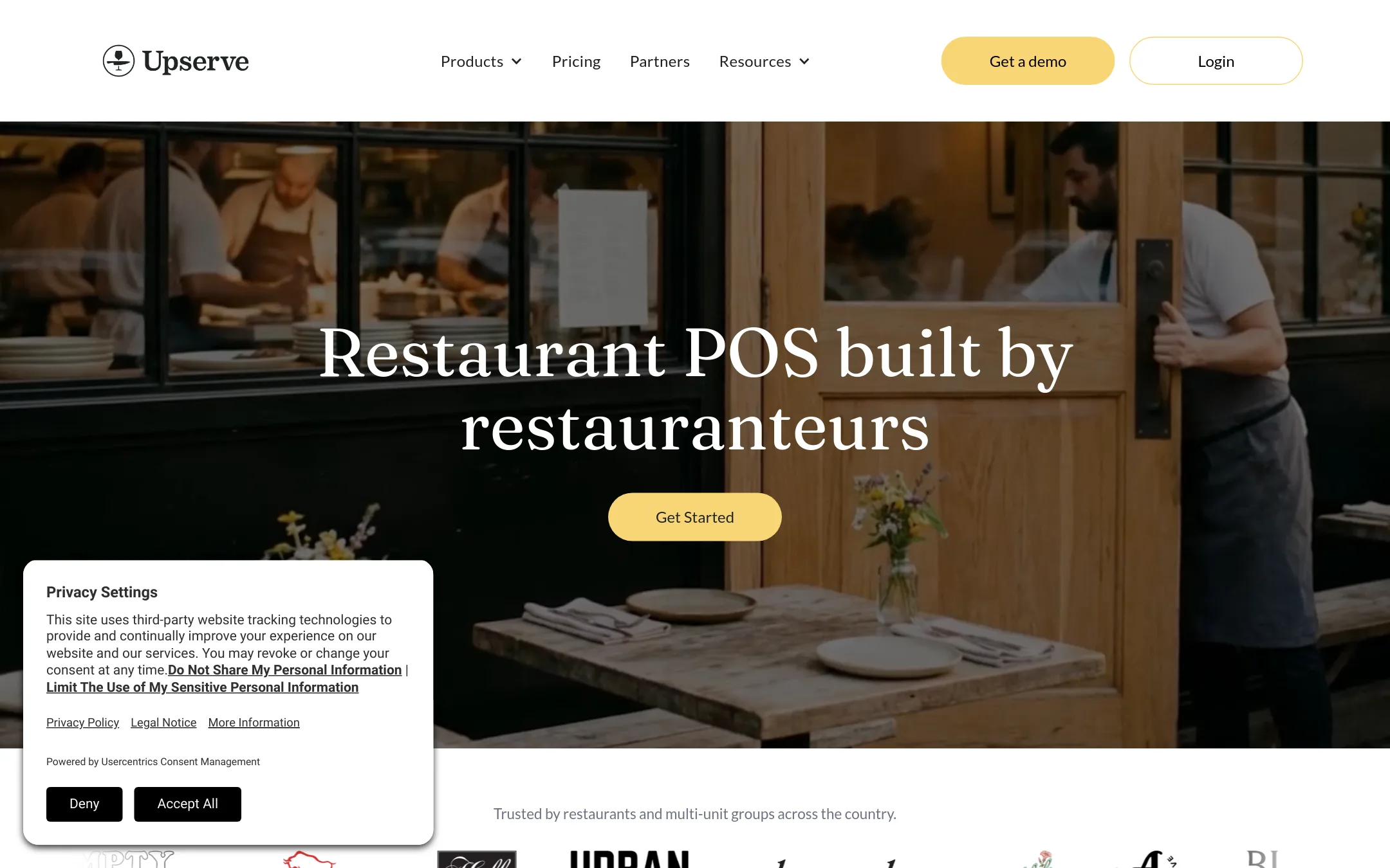 Upserve homepage