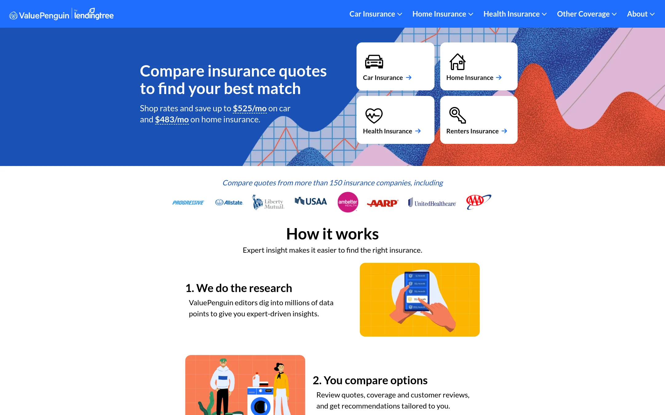 ValuePenguin homepage