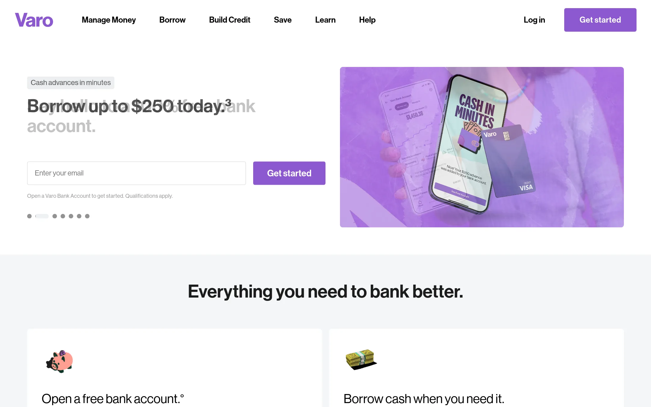Varo homepage