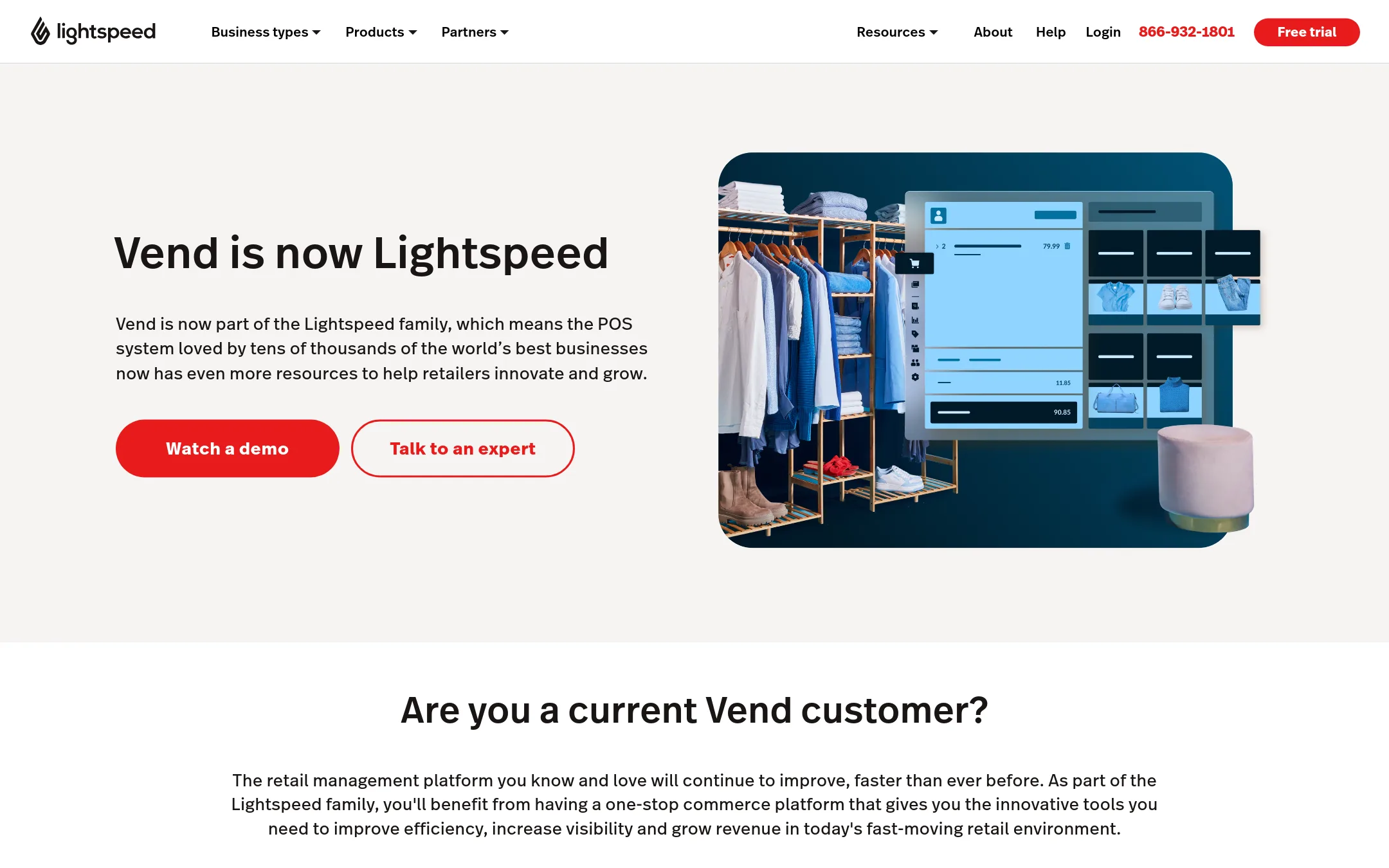 Vend homepage