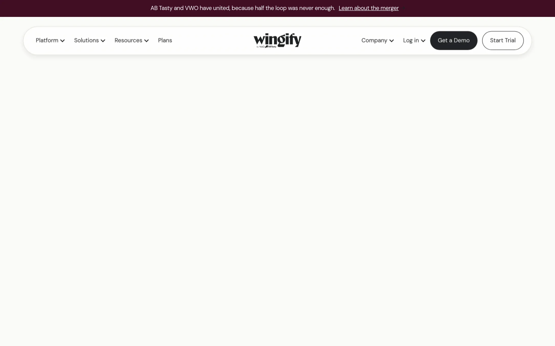 VWO homepage