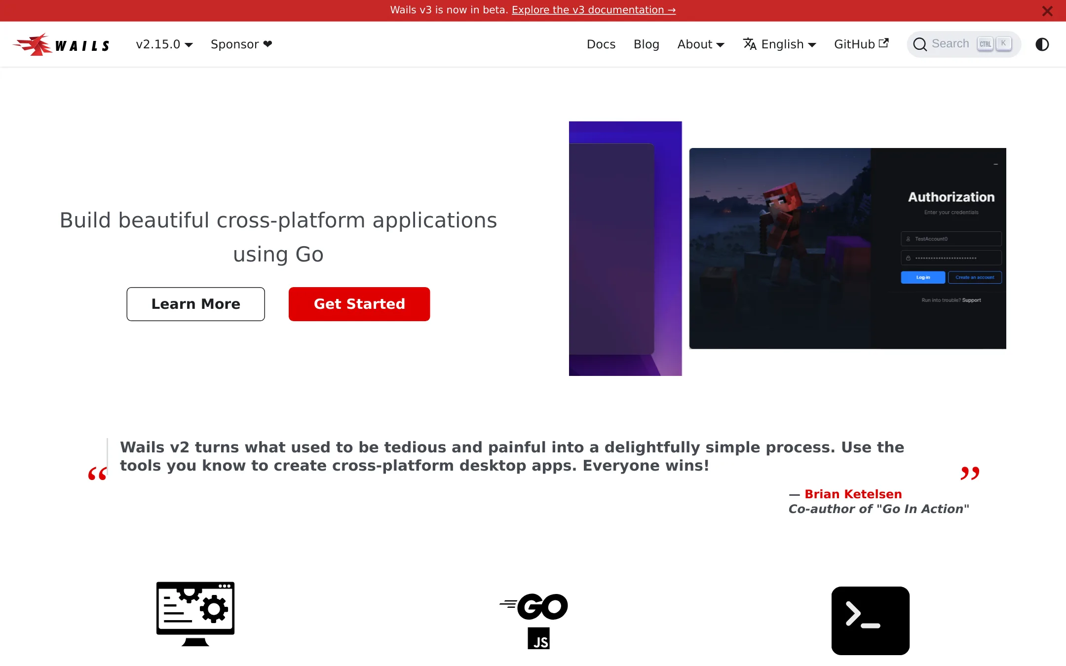 Wails homepage