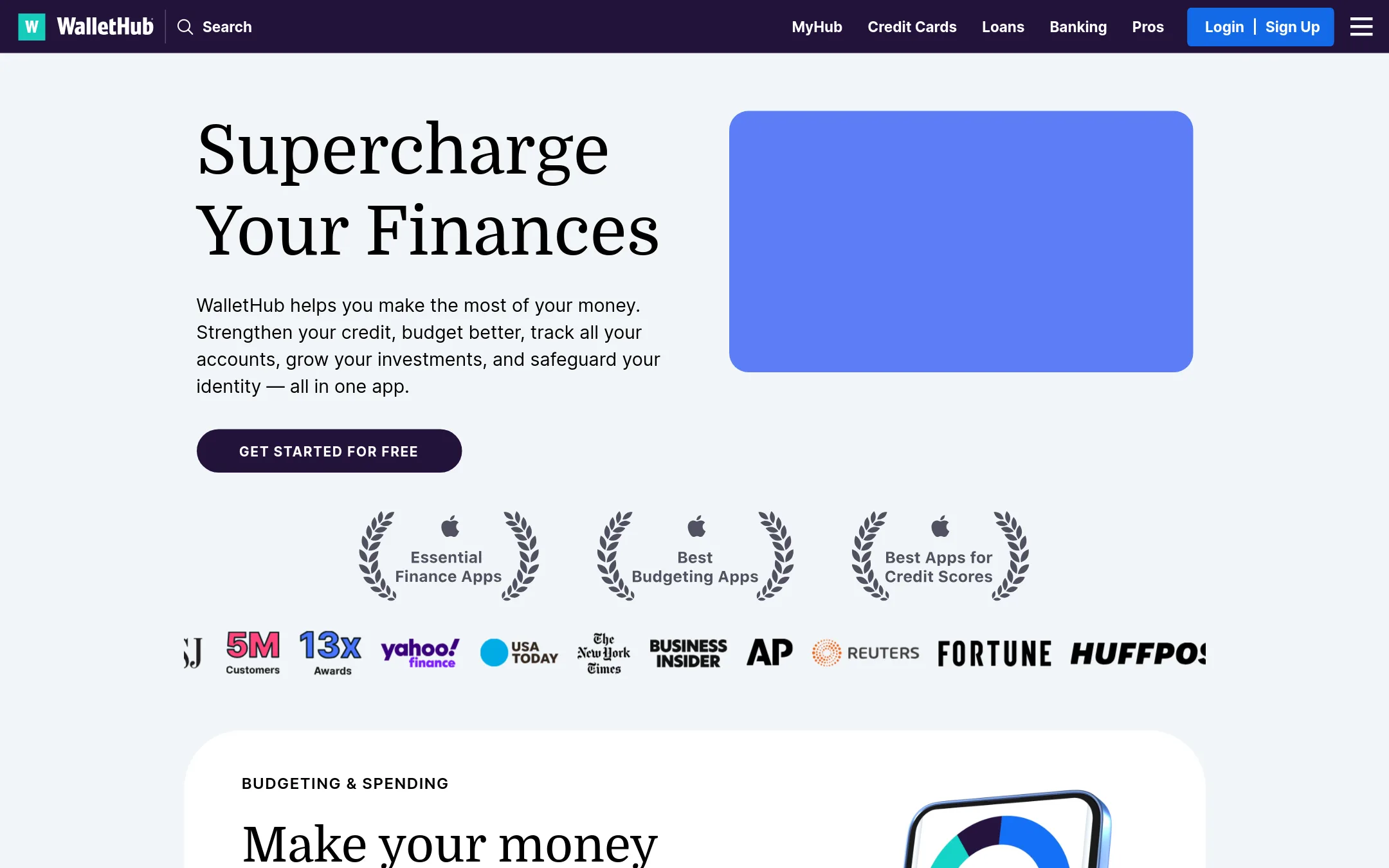 WalletHub homepage
