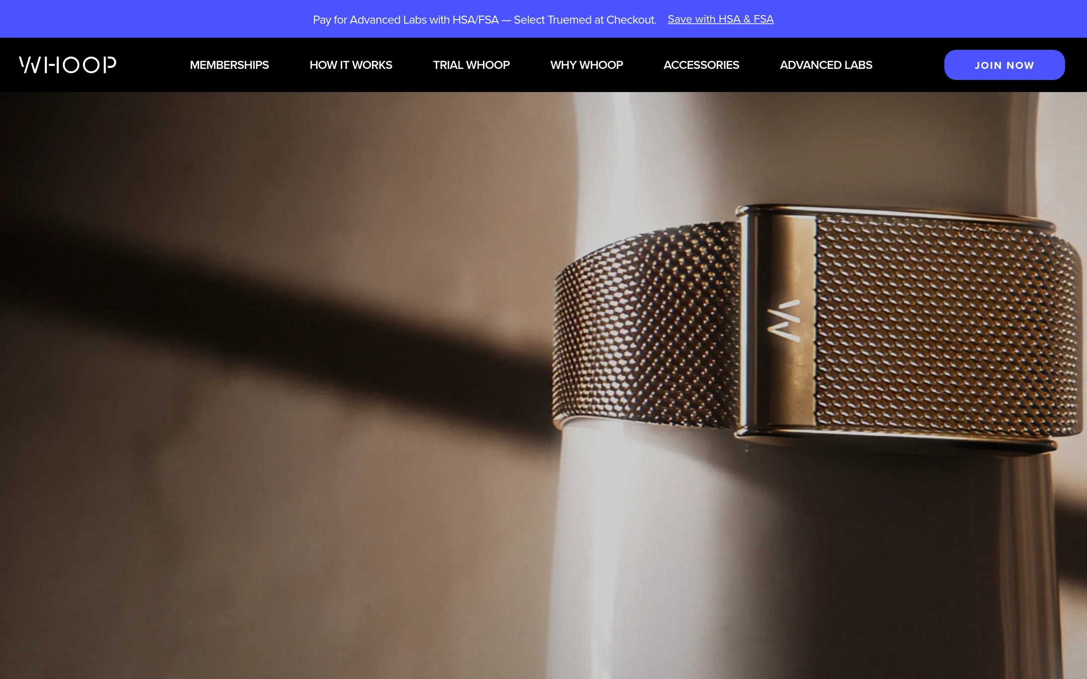Whoop homepage
