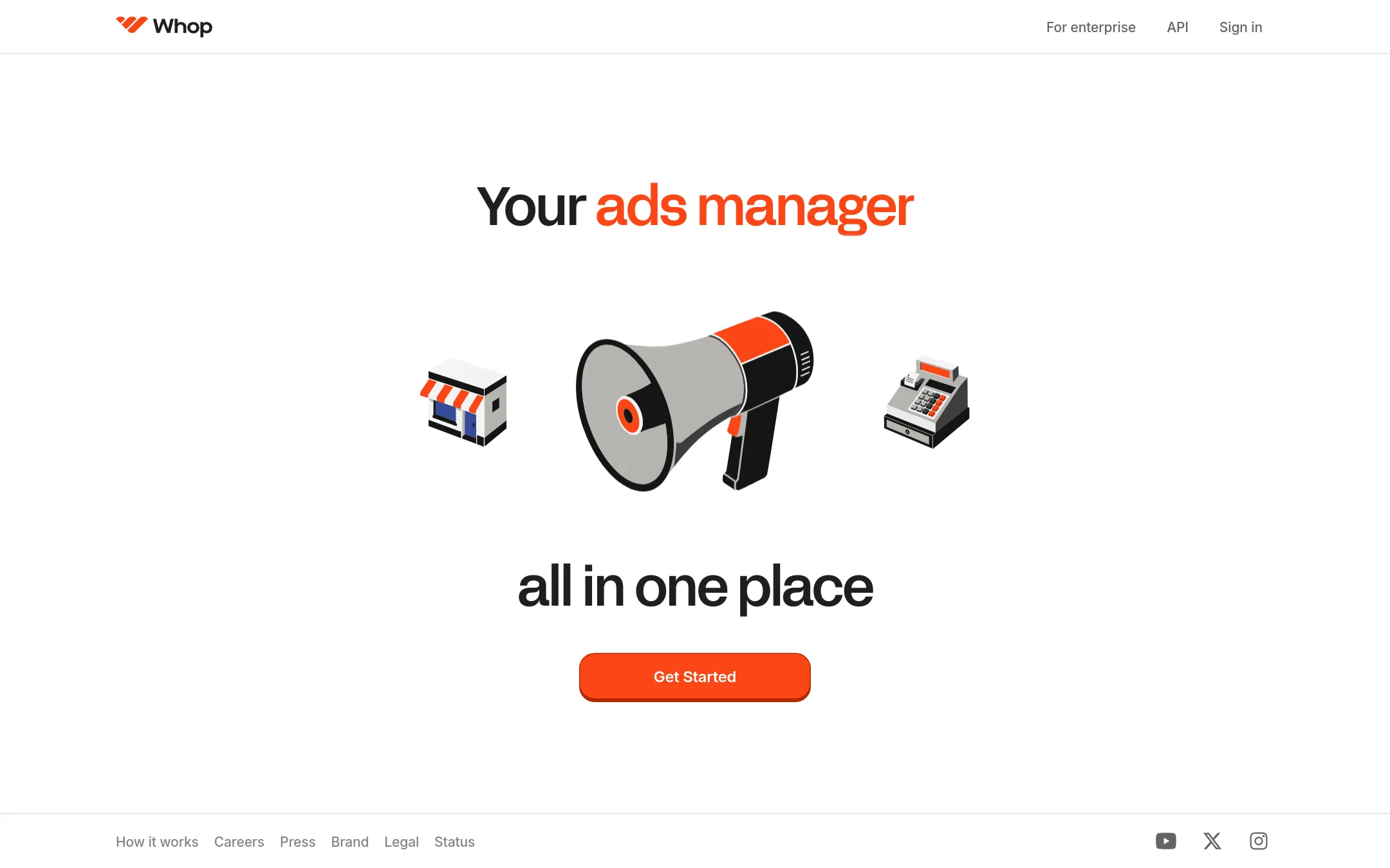 Whop homepage