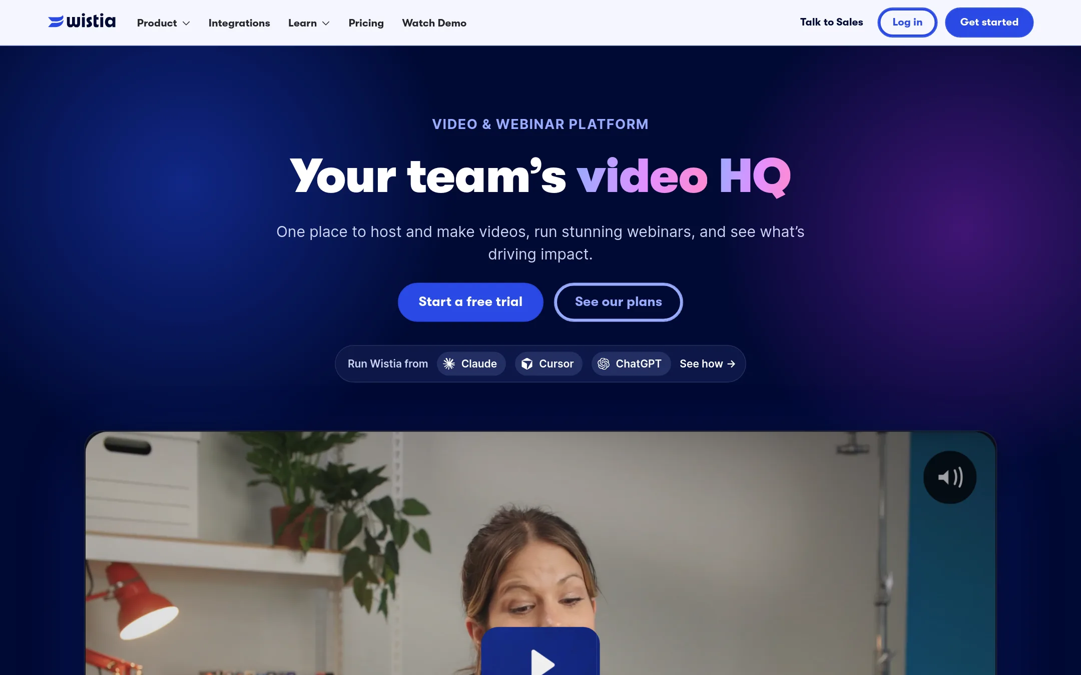 Wistia homepage