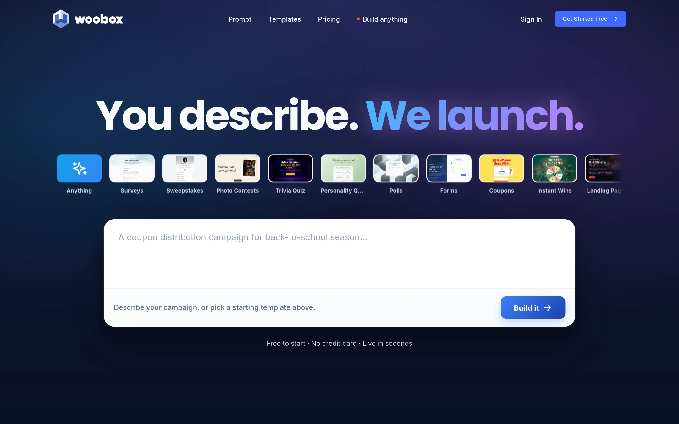 Woobox homepage