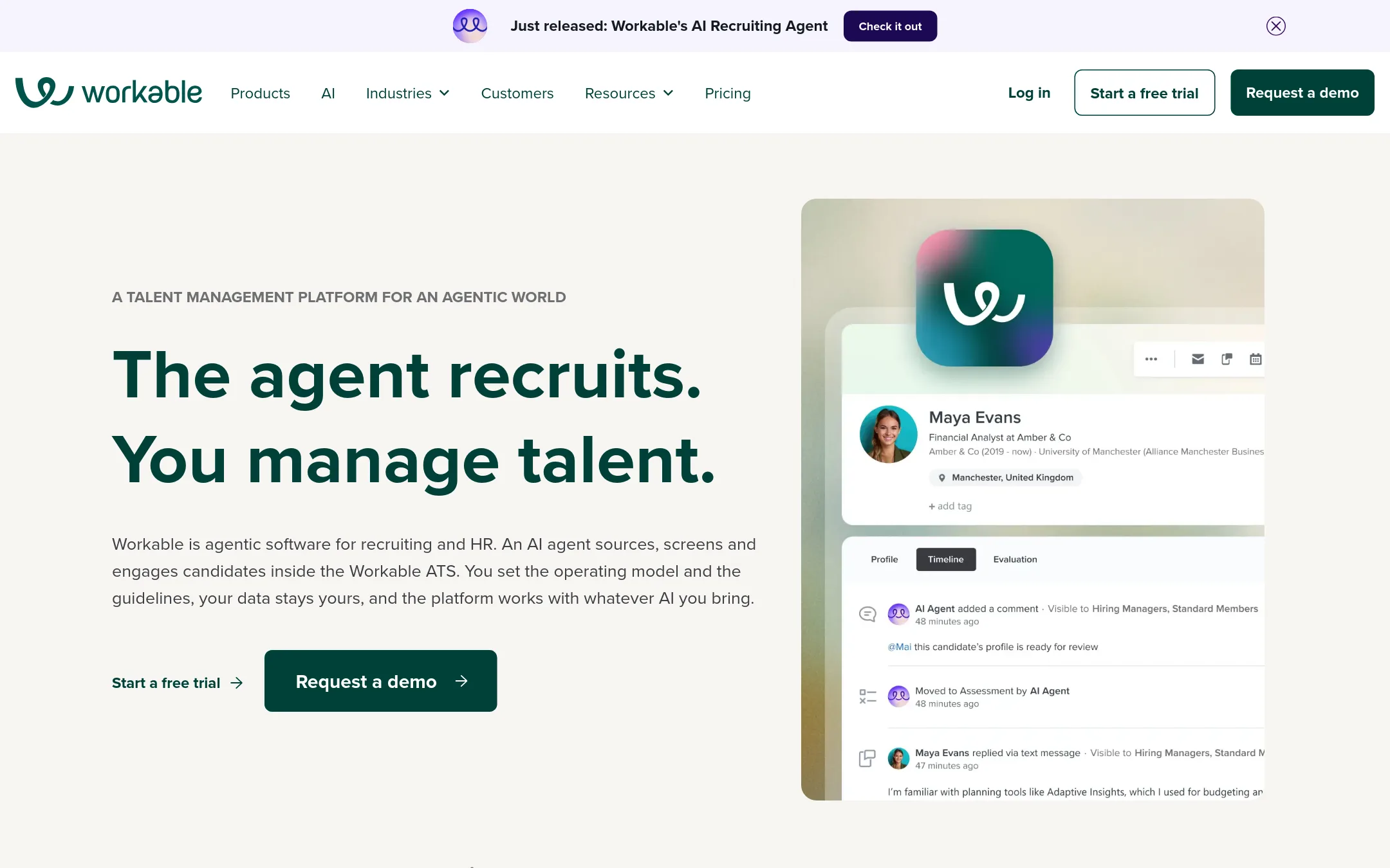 Workable homepage