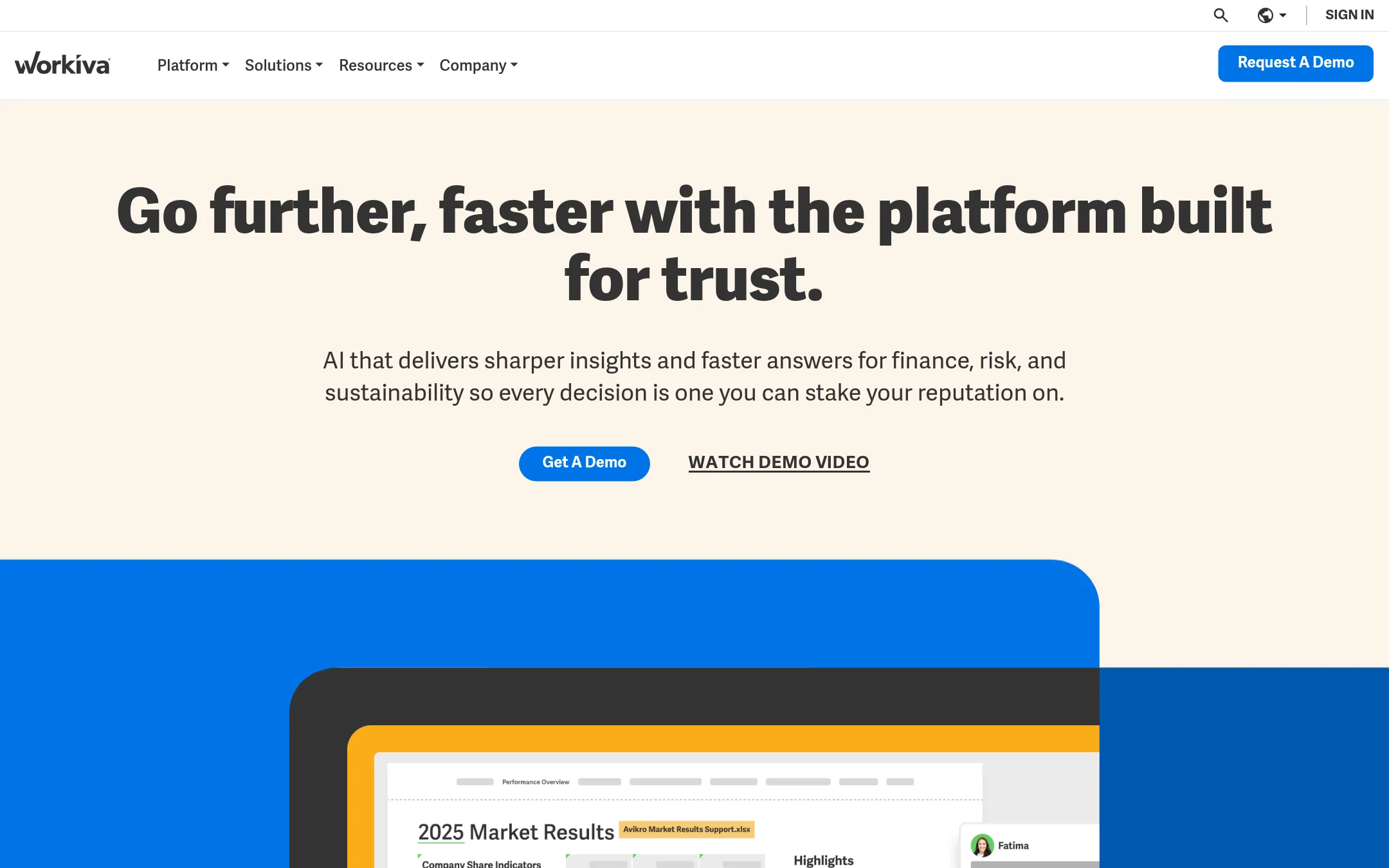 Workiva homepage