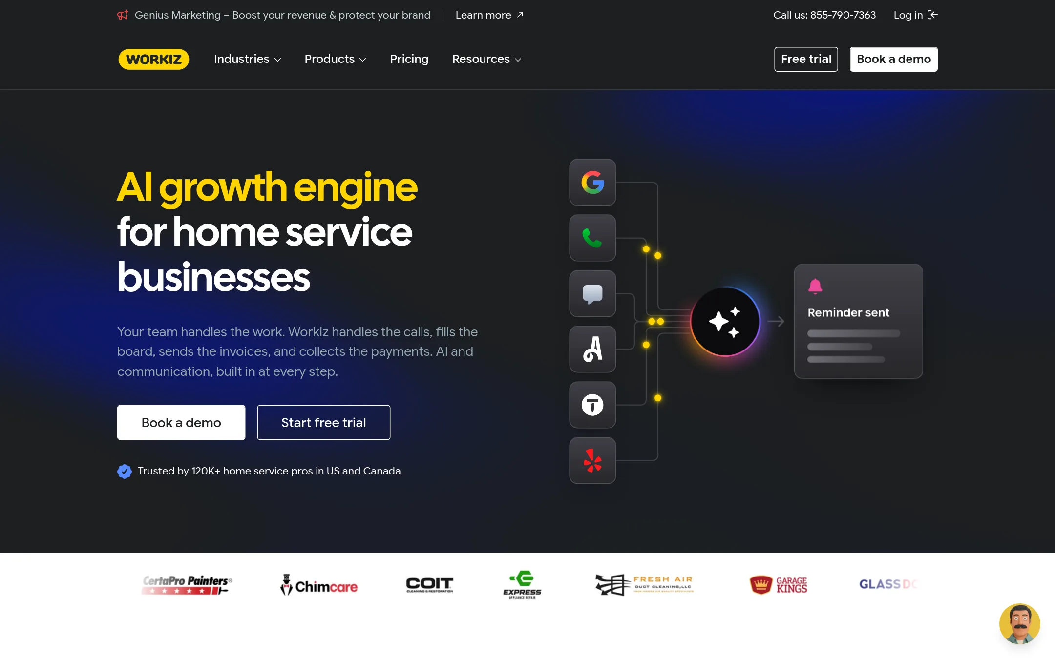 Workiz homepage