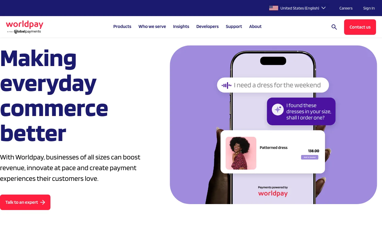 Worldpay homepage