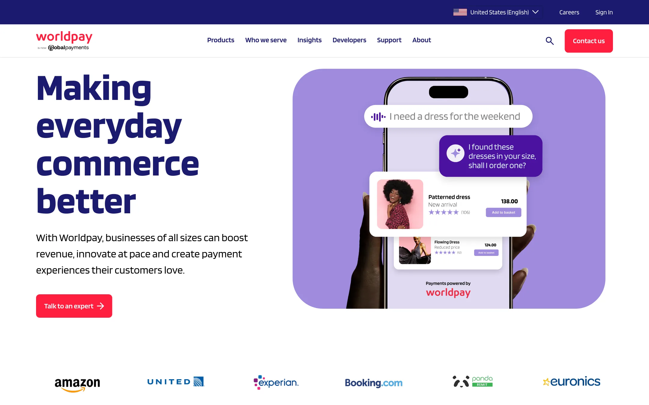 Worldpay homepage