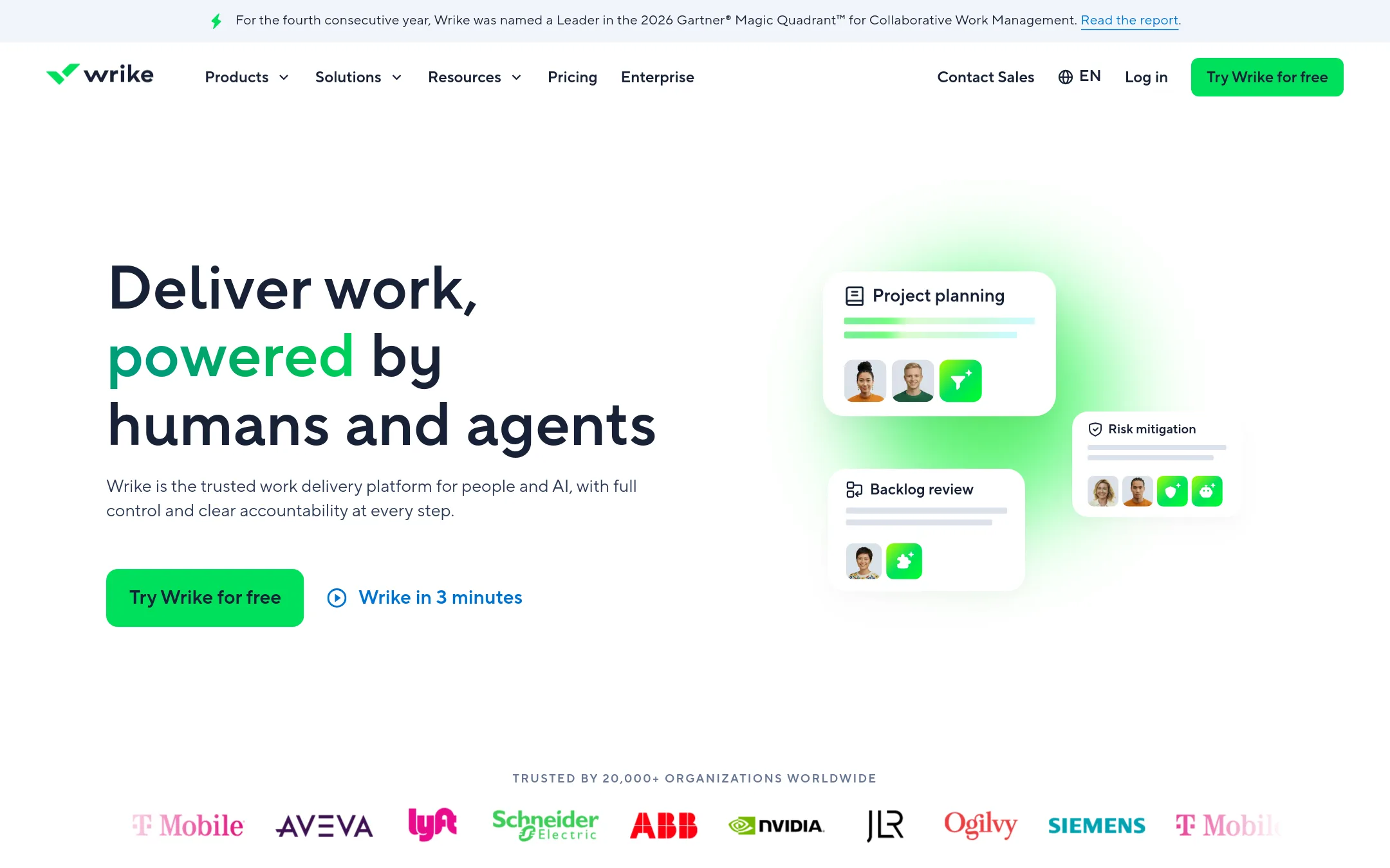 Wrike homepage