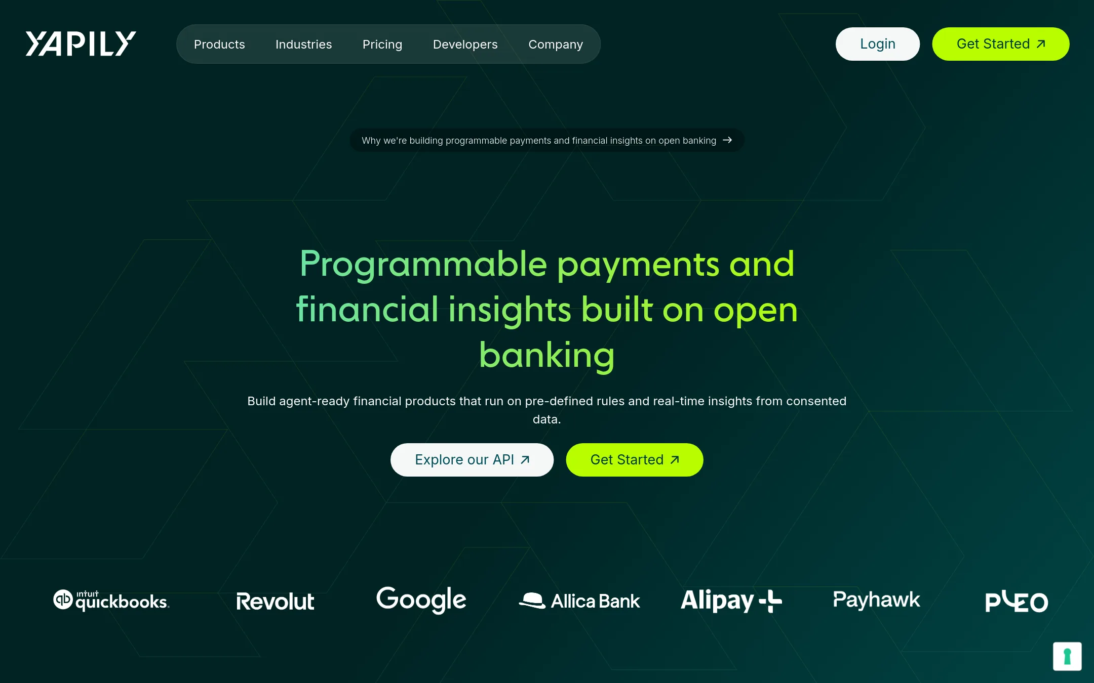 Yapily homepage