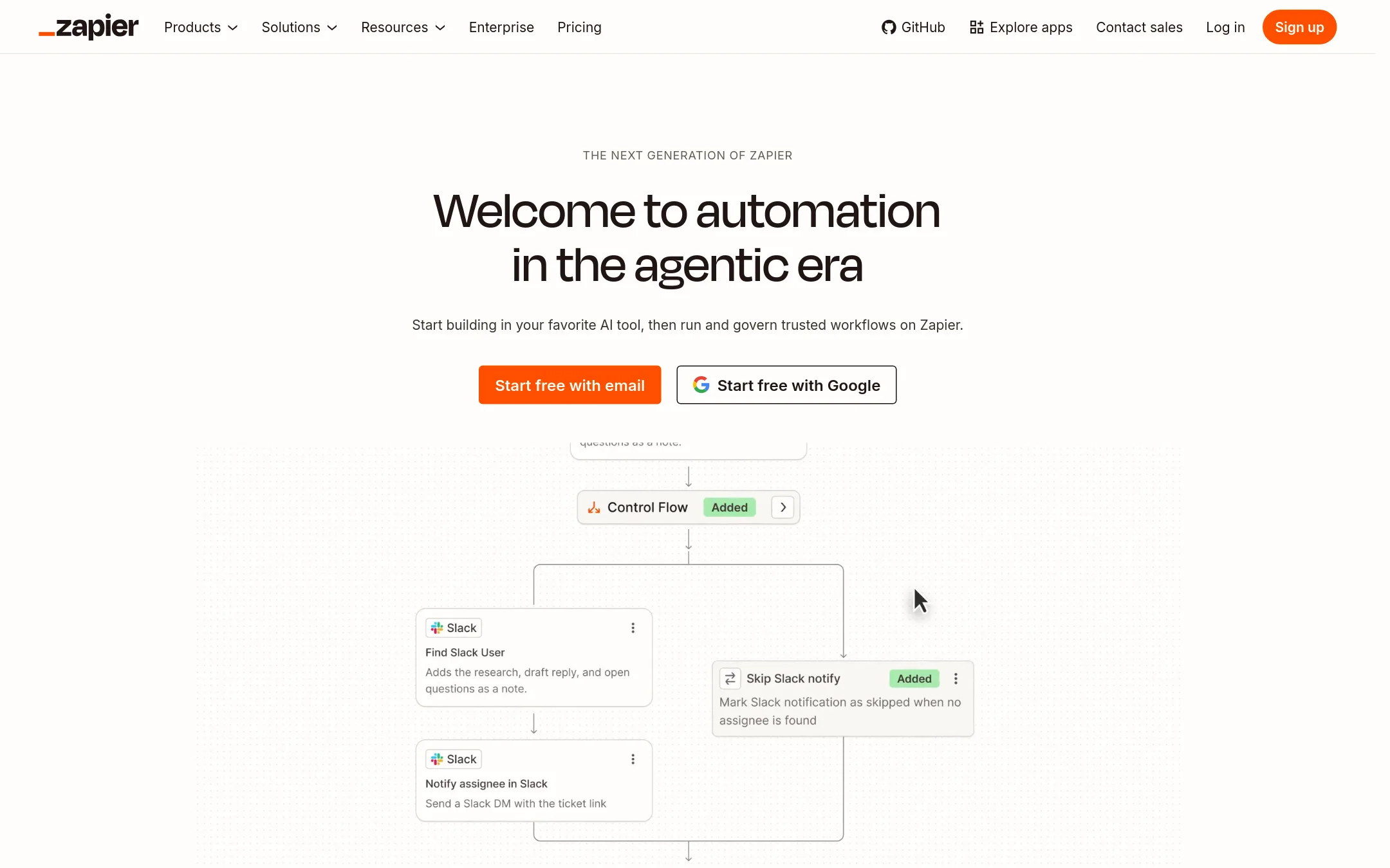 Zapier homepage