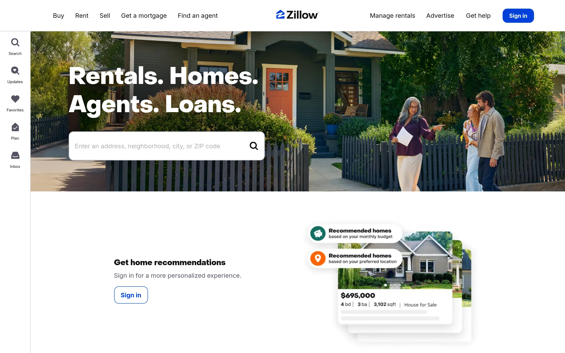 Zillow Rental Manager homepage