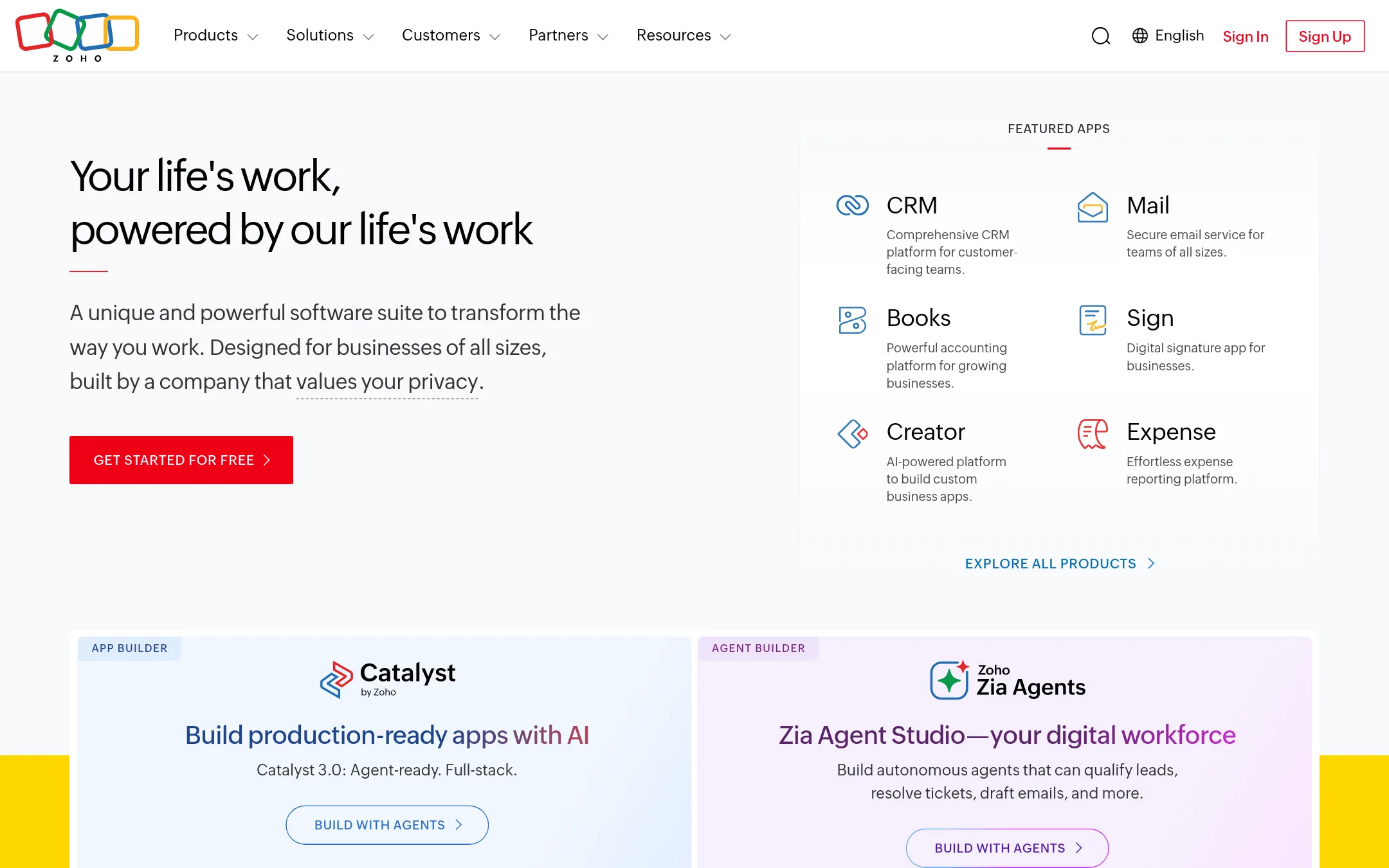 Zoho Meeting homepage